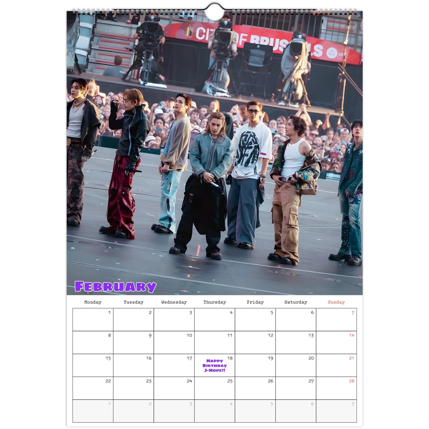 BTS  Calendar 2027 February page