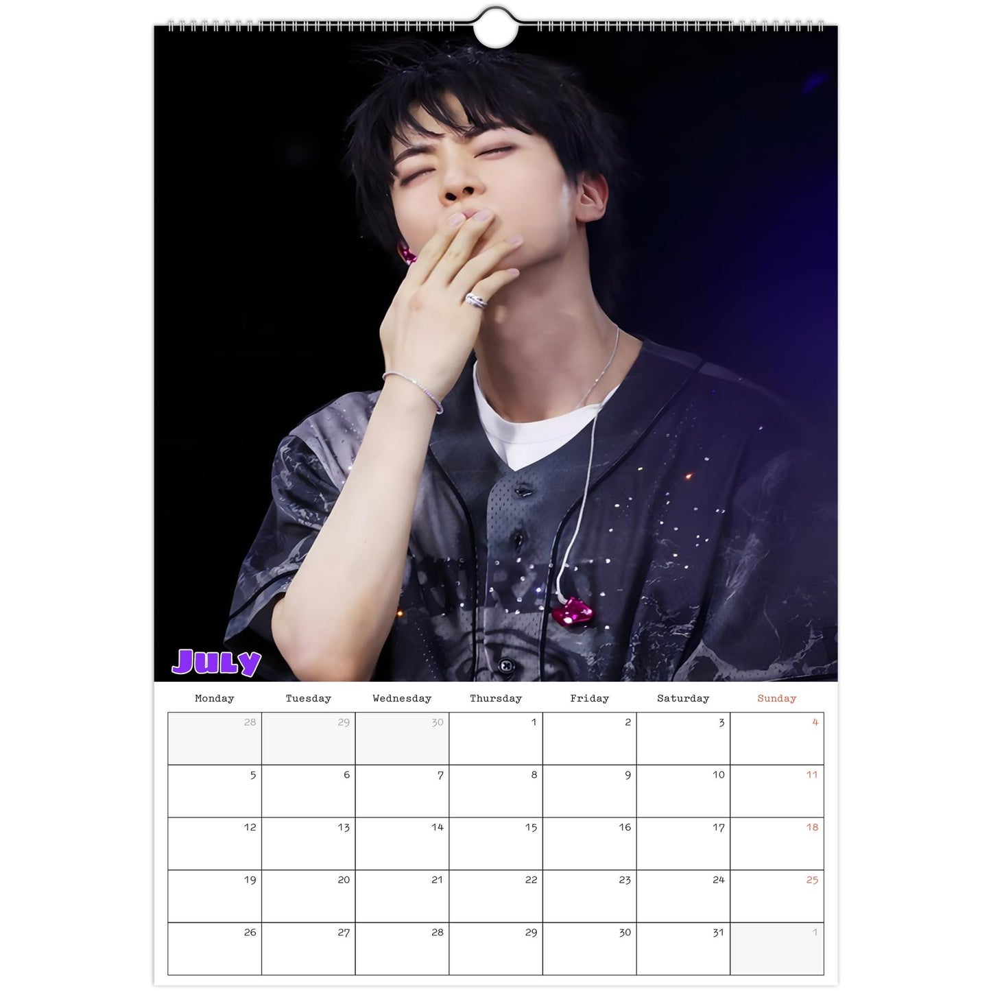 BTS Jin Calendar 2027 July page