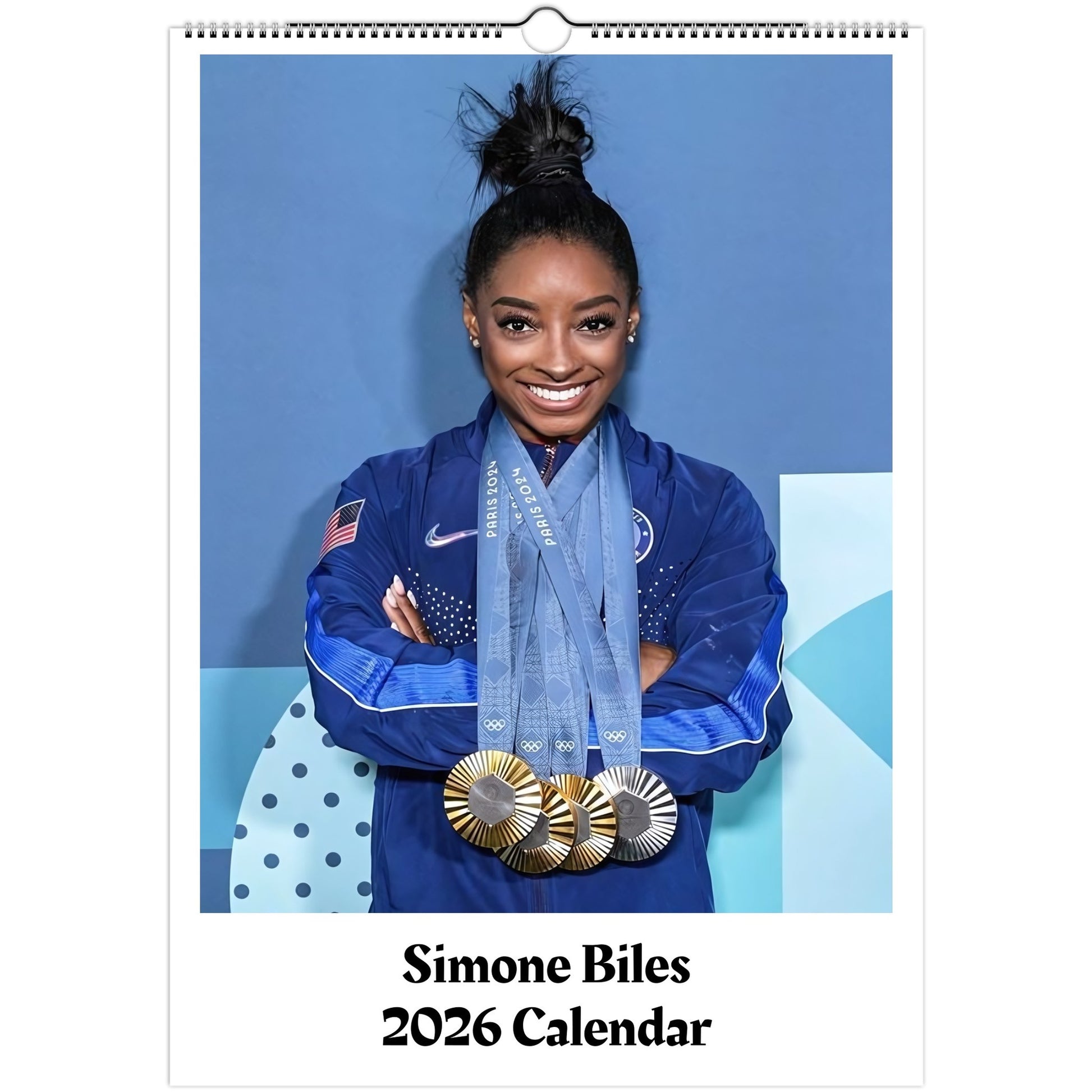 Simone Biles 2026 A3 wall calendar front cover