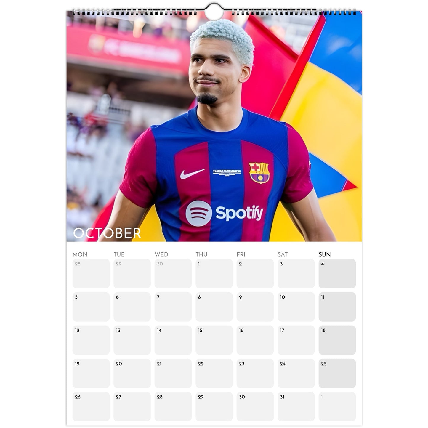 FC Barcelona 2026 A3 wall calendar October