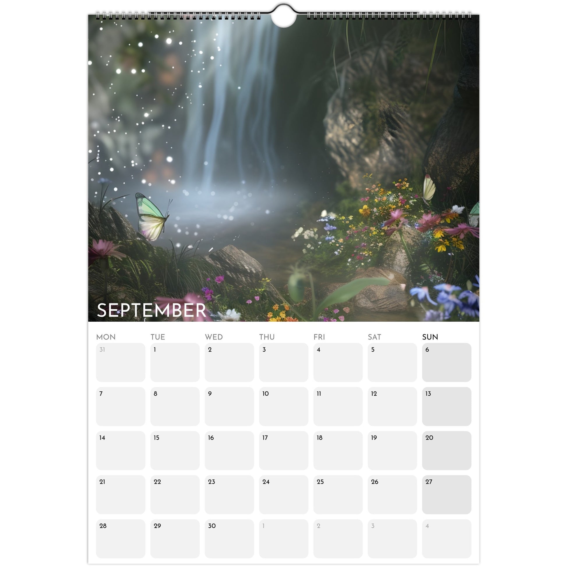 Enchanted Forest 2026 A3 wall calendar September