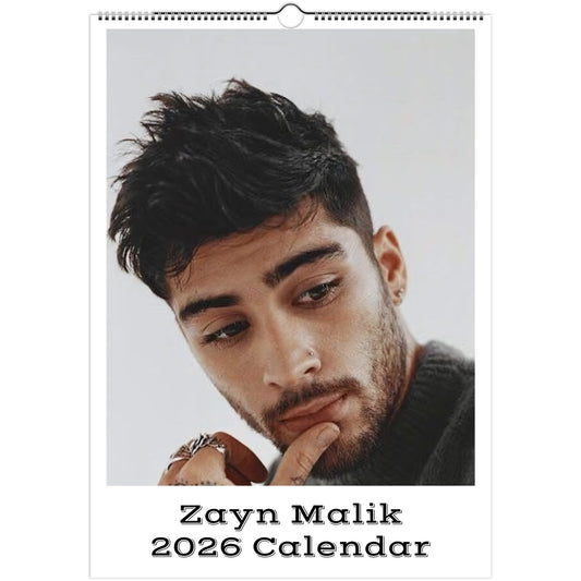 Zayn Malik 2026 A3 wall calendar front cover