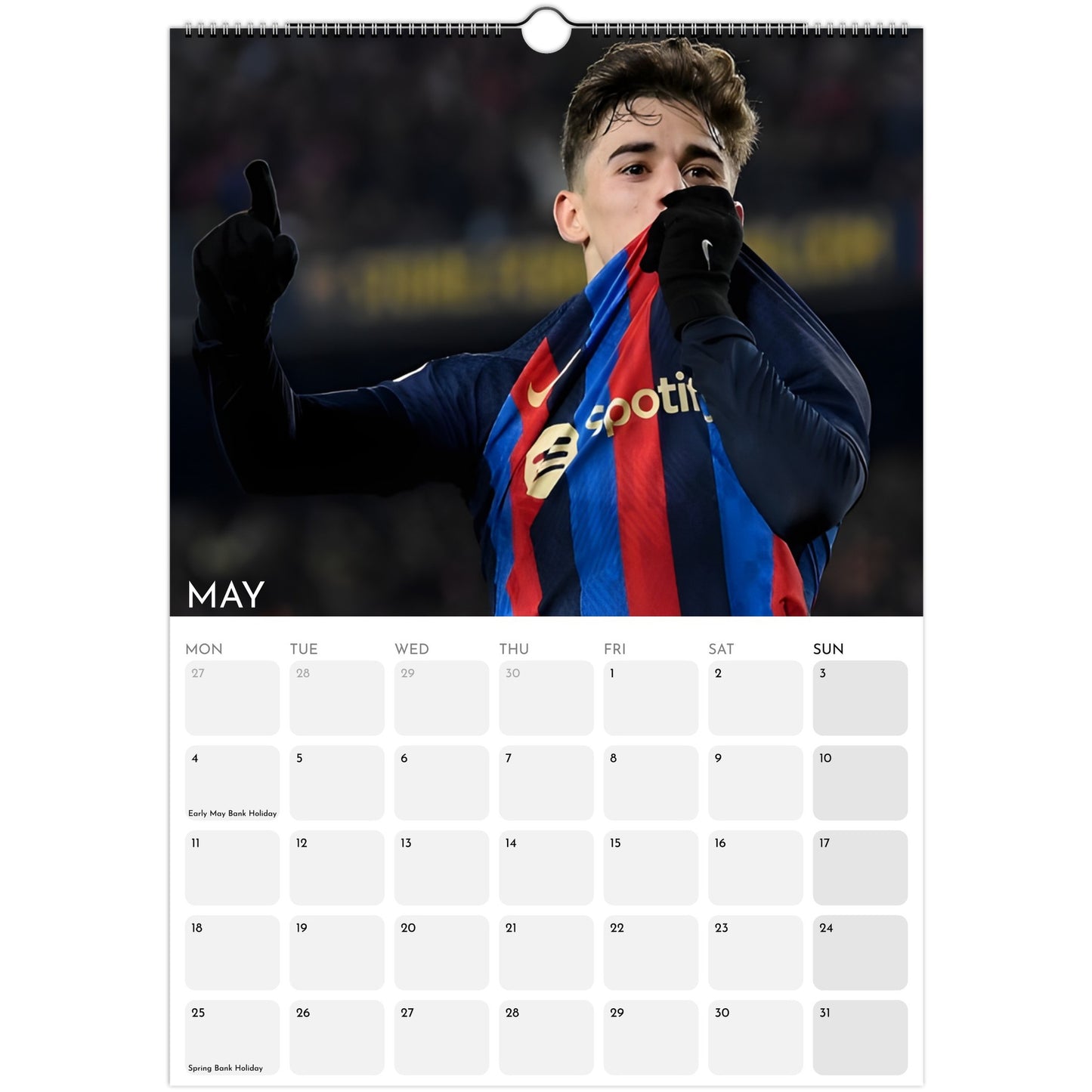 FC Barcelona 2026 A3 wall calendar May