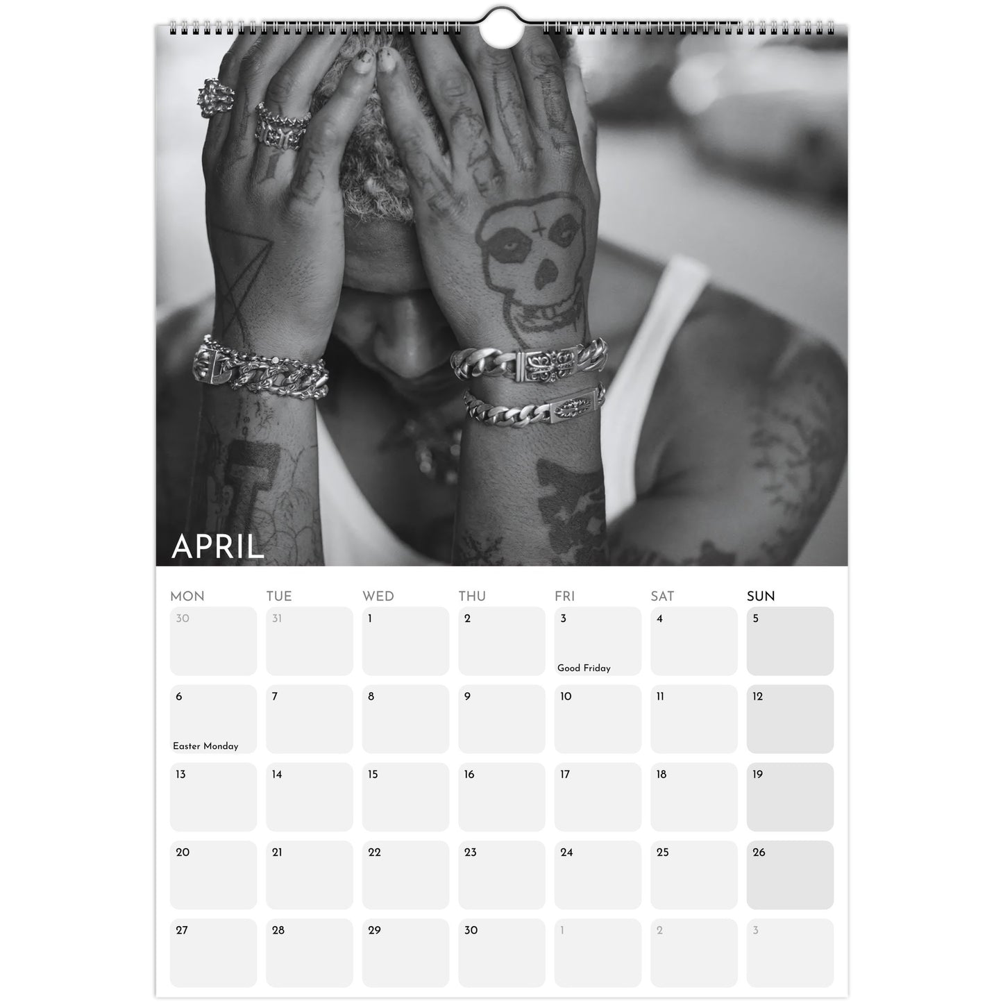 EKKSTACY 2026 A3 wall calendar April
