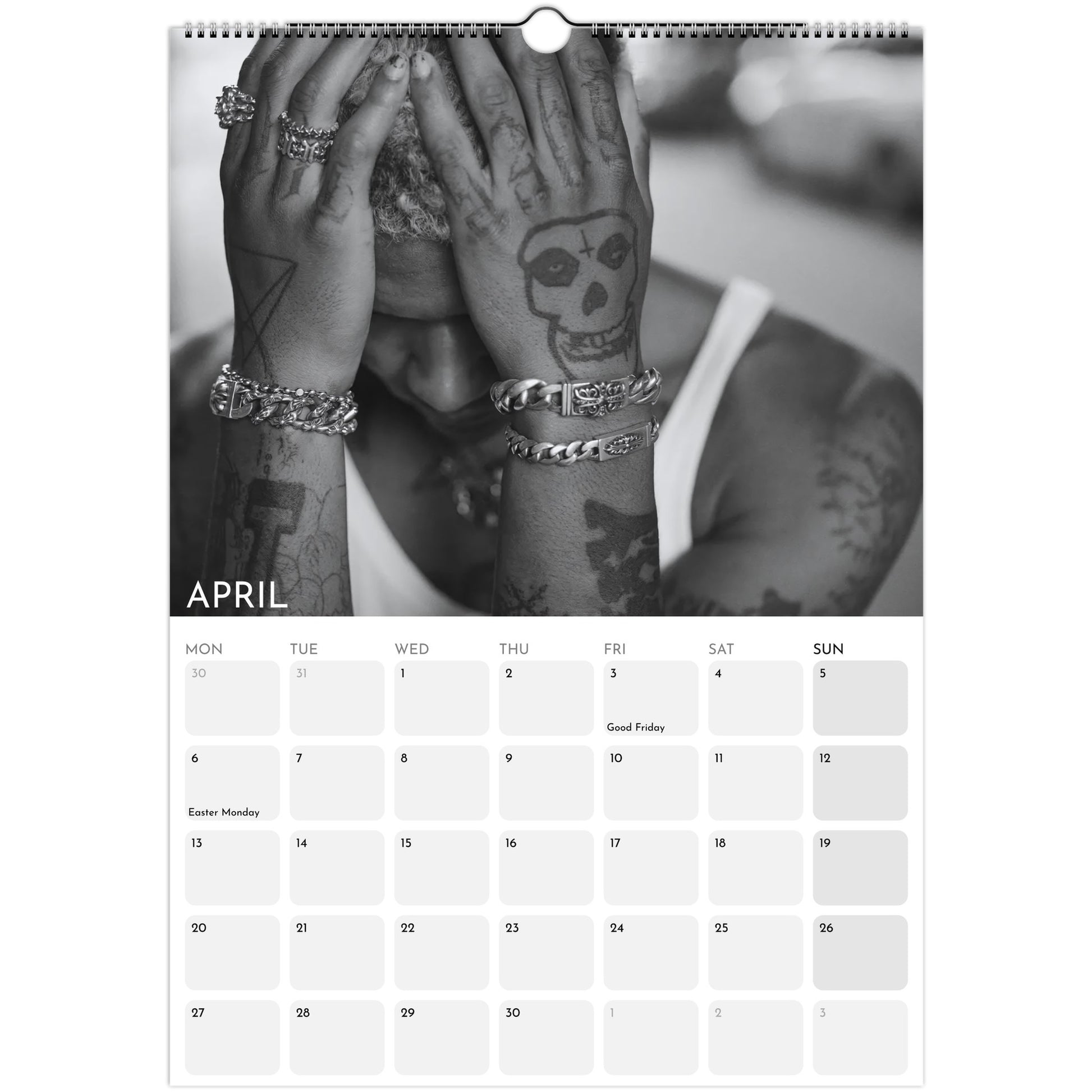 EKKSTACY 2026 A3 wall calendar April