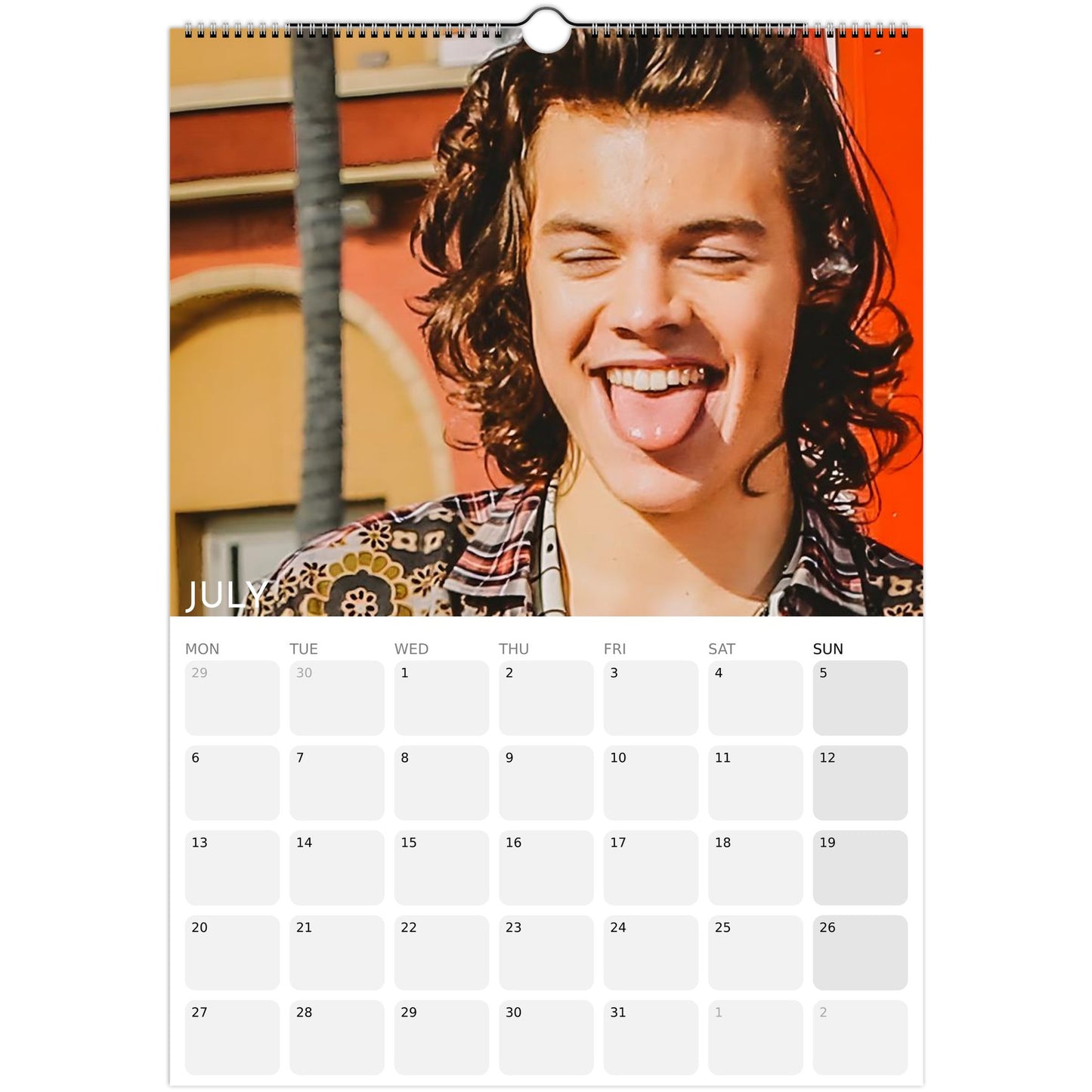 Harry Styles 2026 A3 wall calendar July