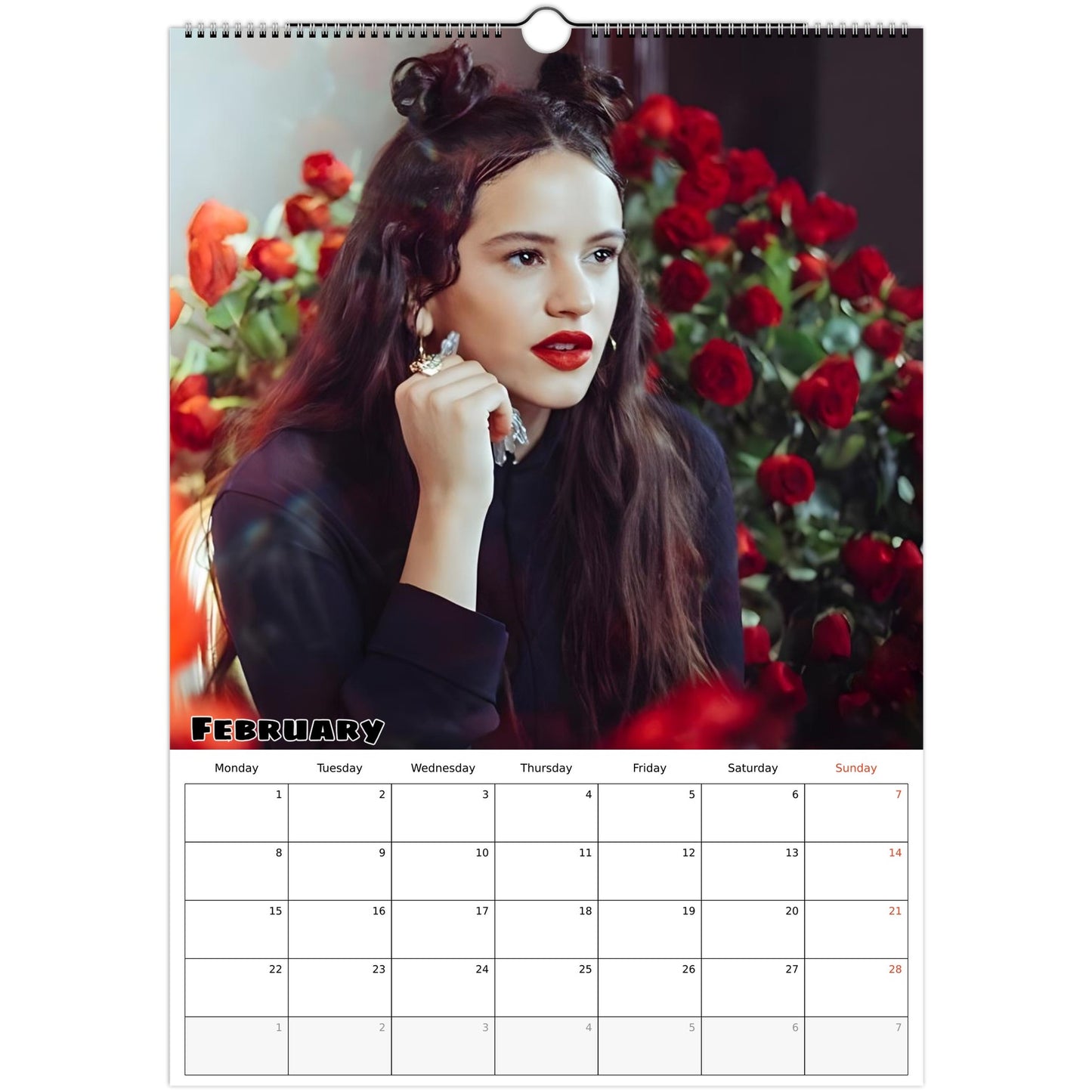 Rosalía Calendar 2027 February page