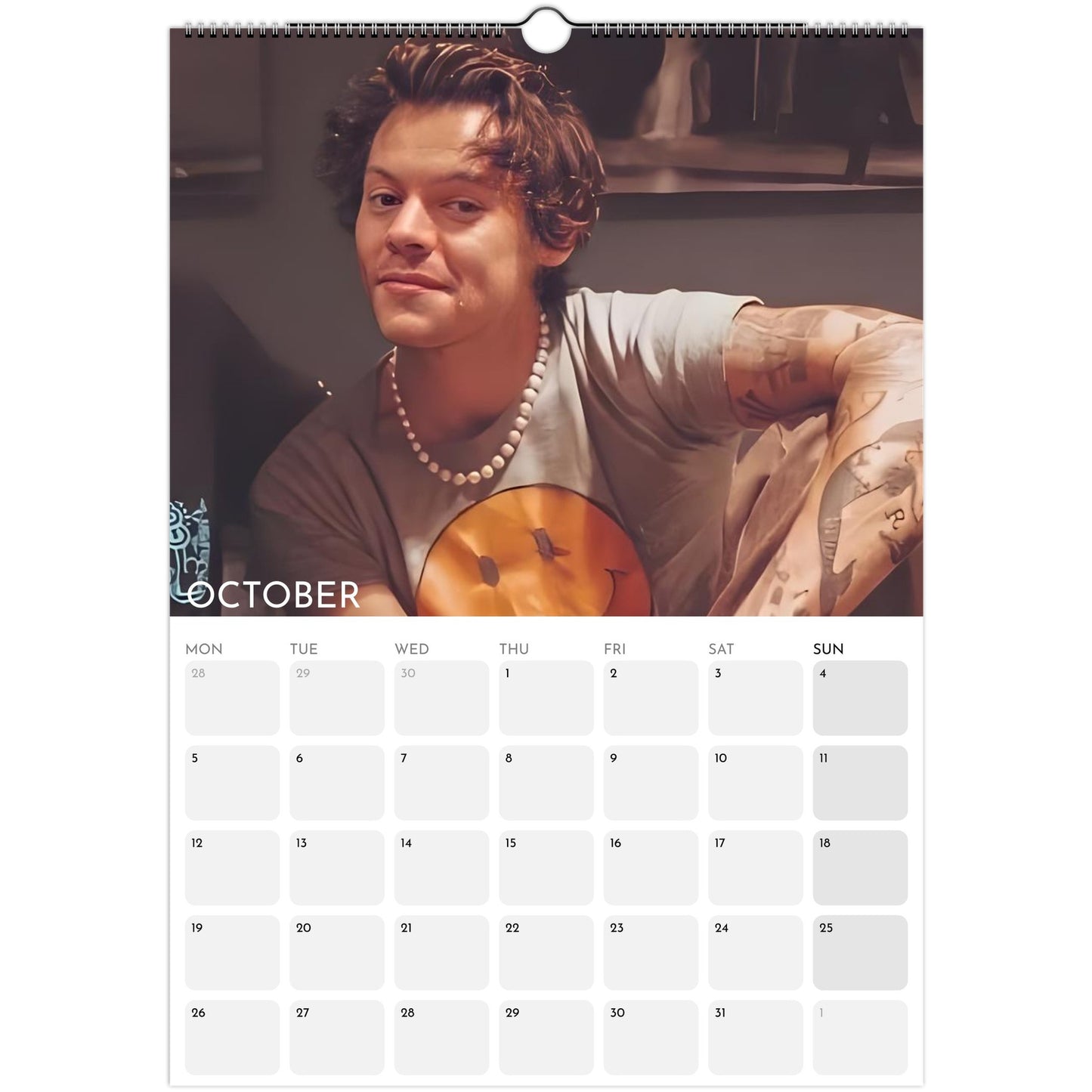 Harry Styles 2026 A3 wall calendar October