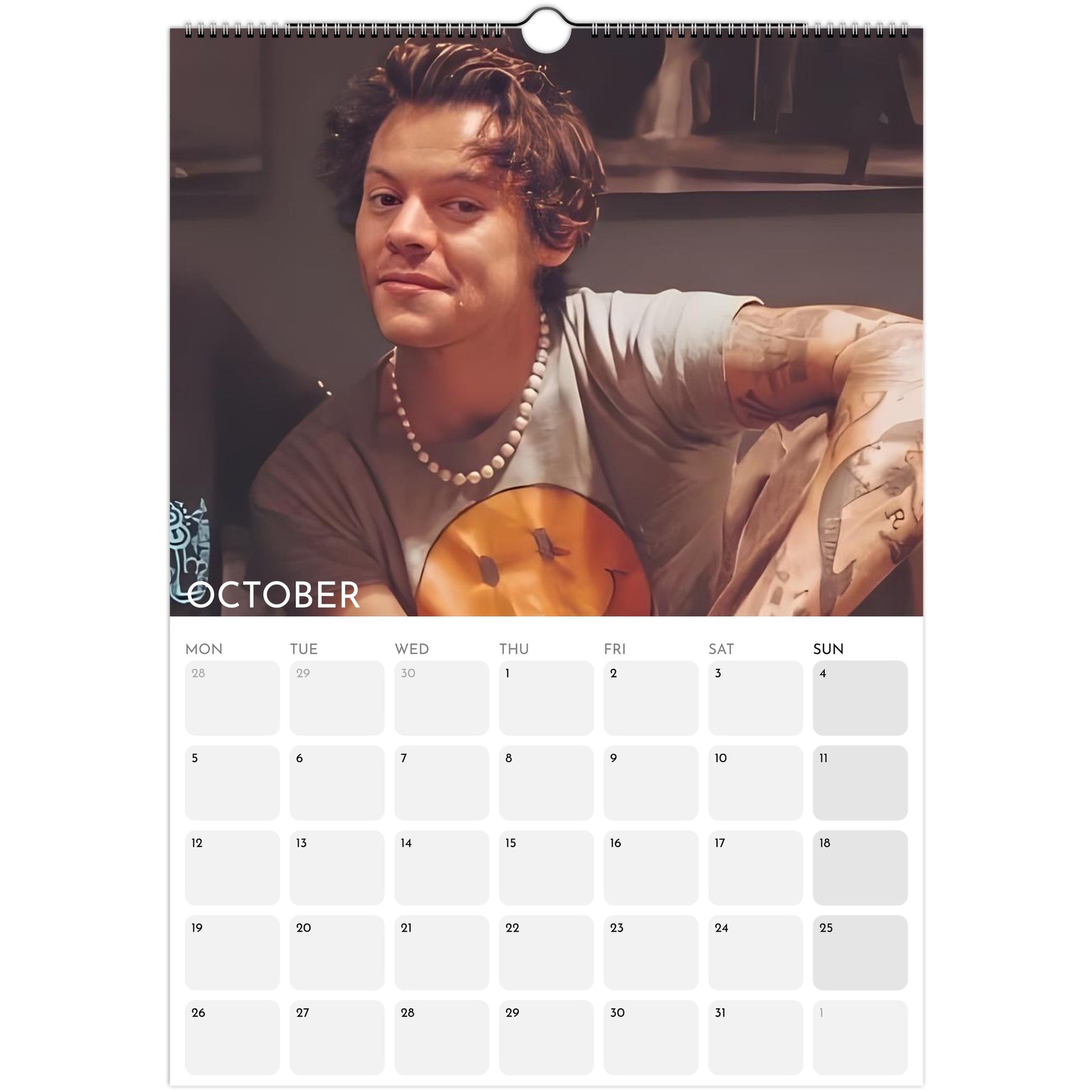 Harry Styles 2026 A3 wall calendar October