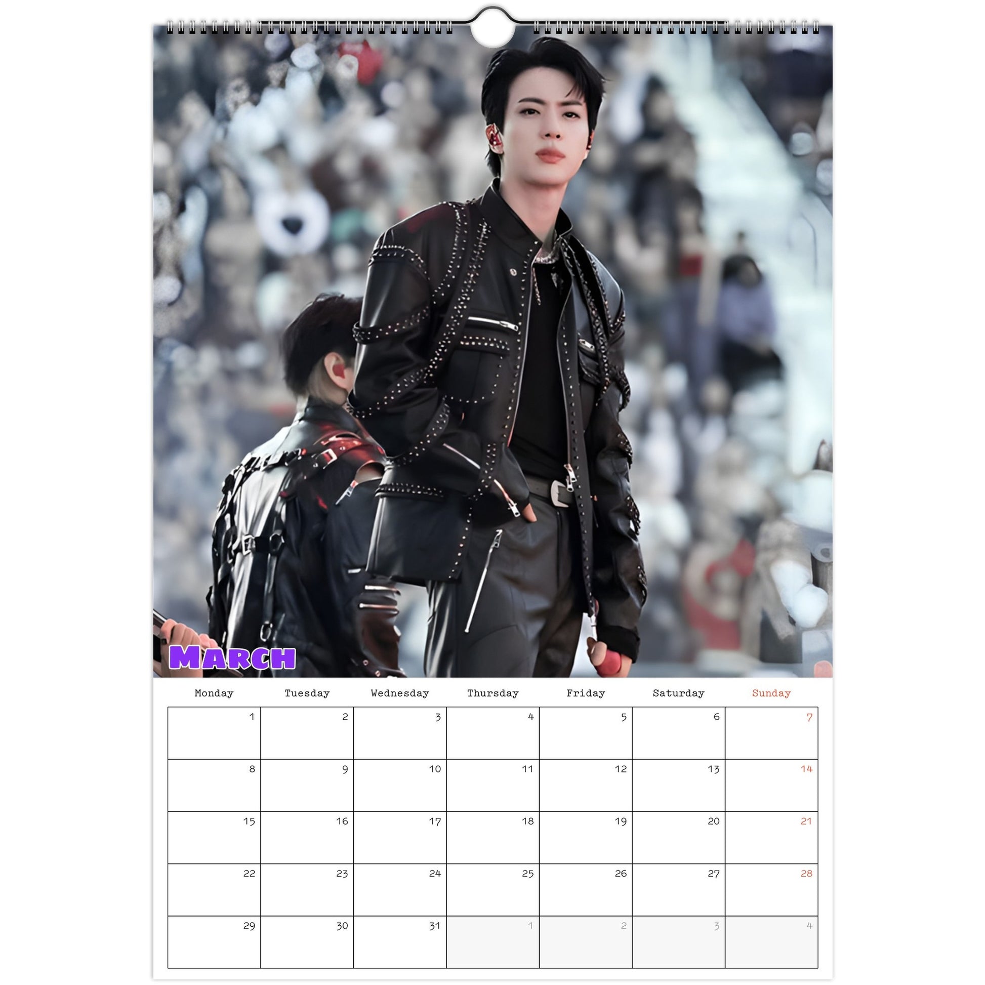 BTS Jin Calendar 2027 March page