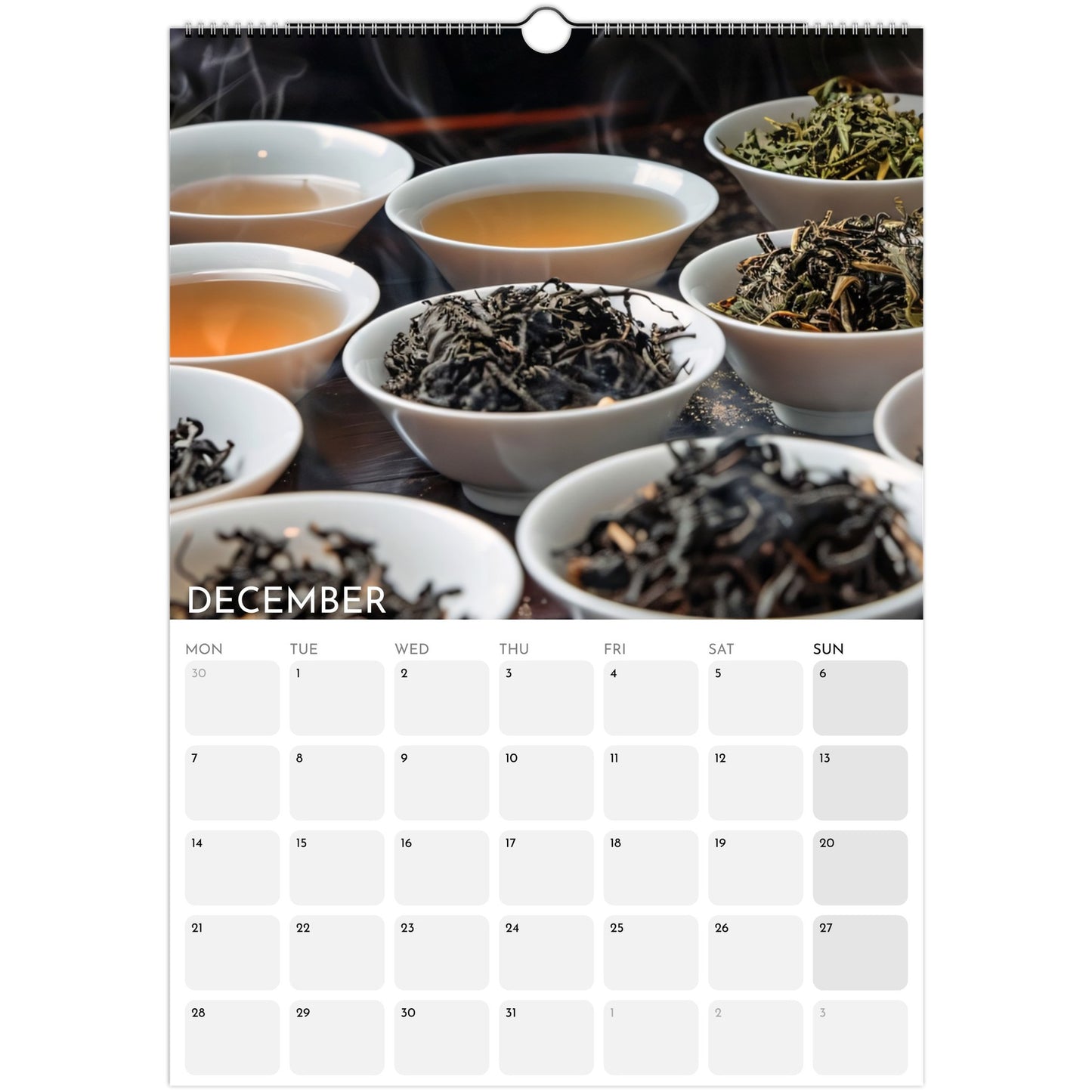 Tea Lovers 2026 A3 wall calendar December