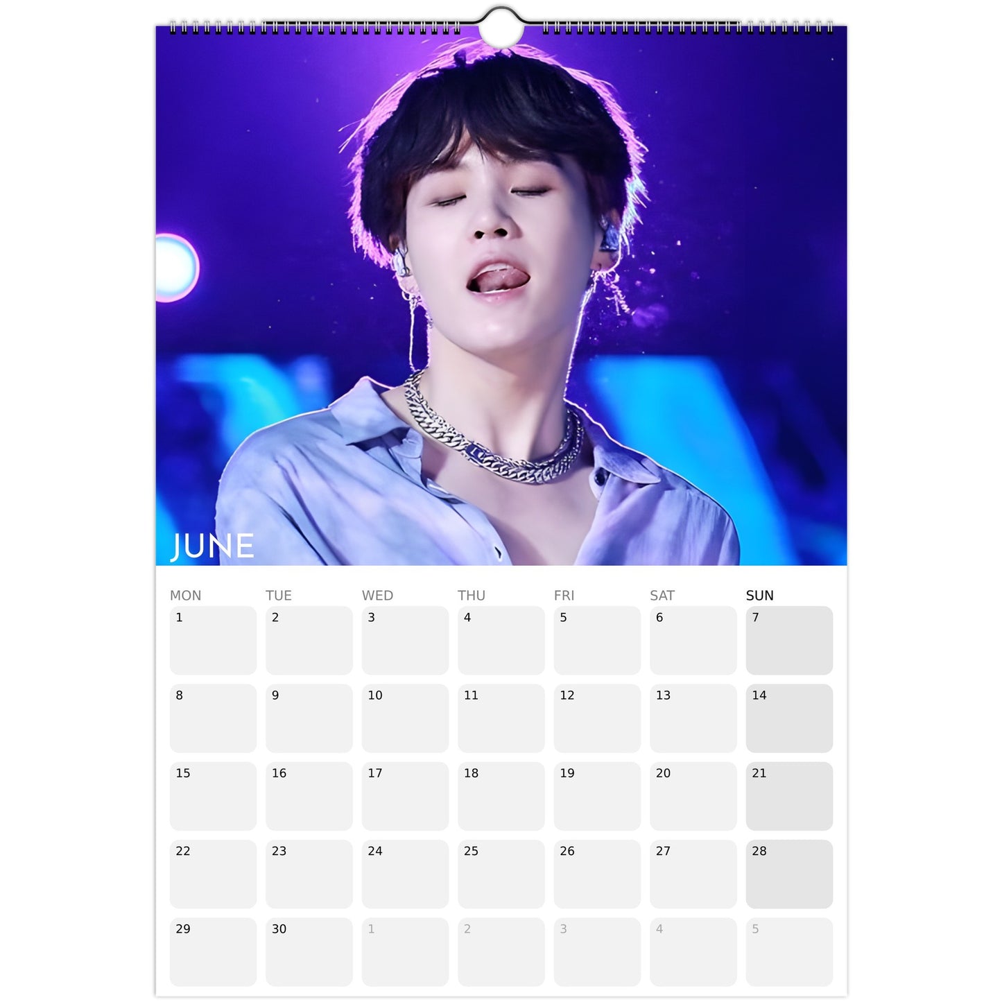 BTS Suga Yoongi Tongue Celebration 2026 A3 calendar June