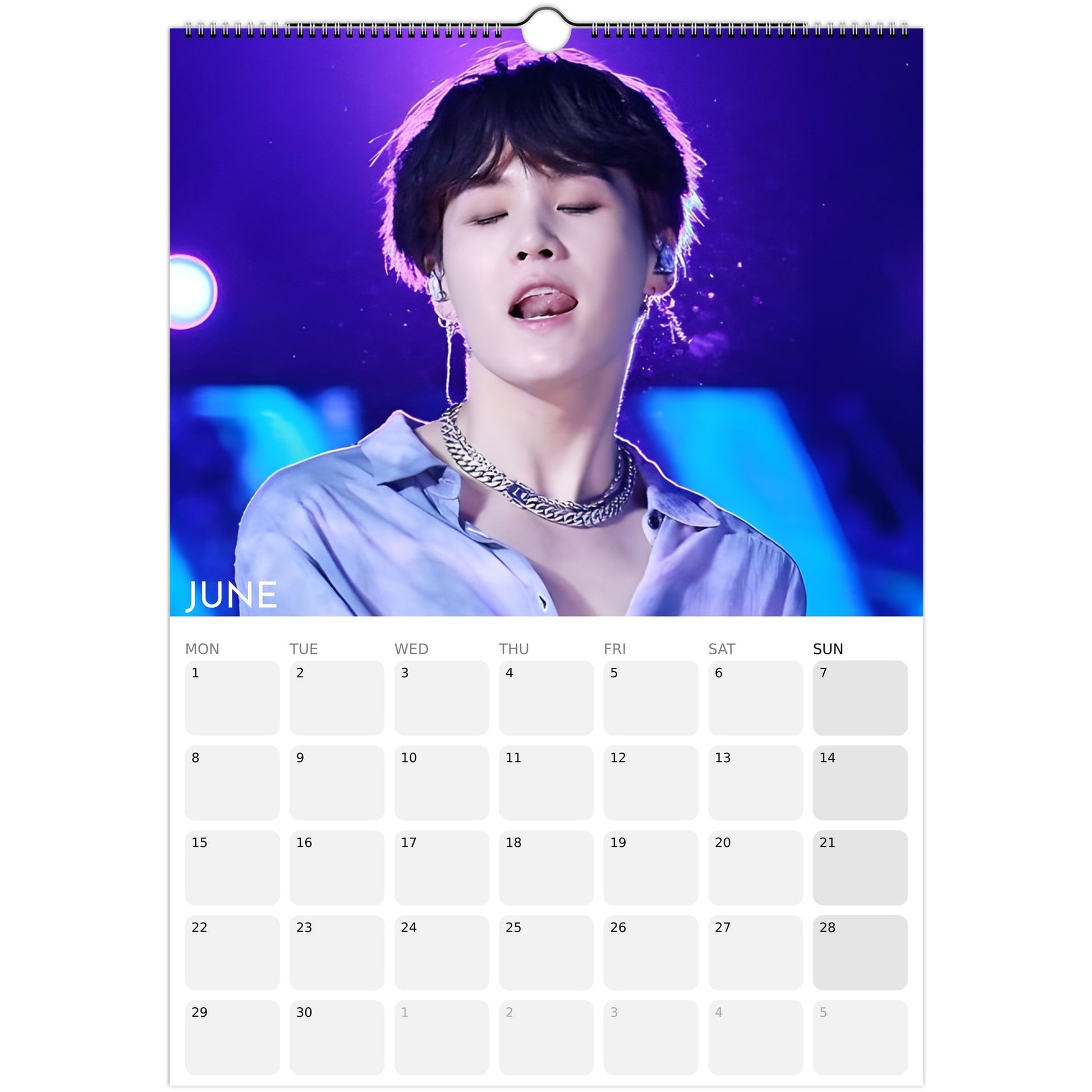 BTS Suga Yoongi Tongue Celebration 2026 A3 calendar June