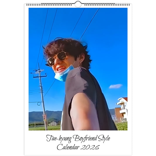 BTS Taehyung V 2026 A3 boyfriend‑style wall calendar Front Cover