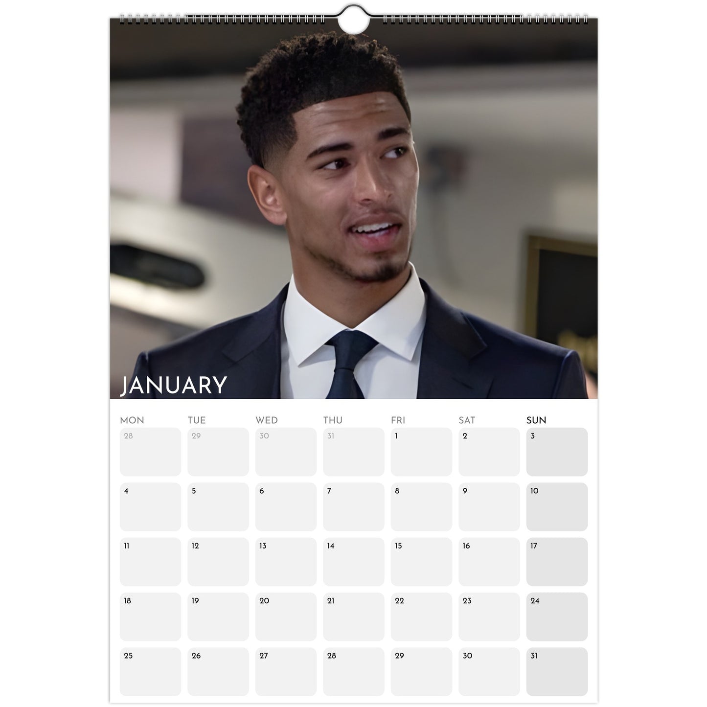 Jude Bellingham 2026 A3 wall calendar January 2027