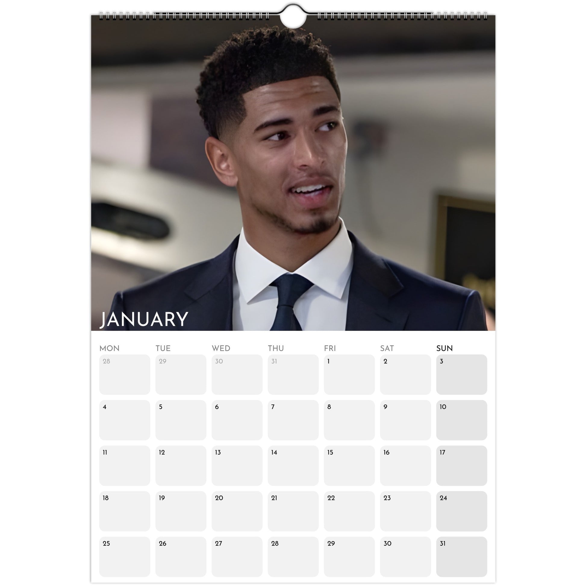 Jude Bellingham 2026 A3 wall calendar January 2027