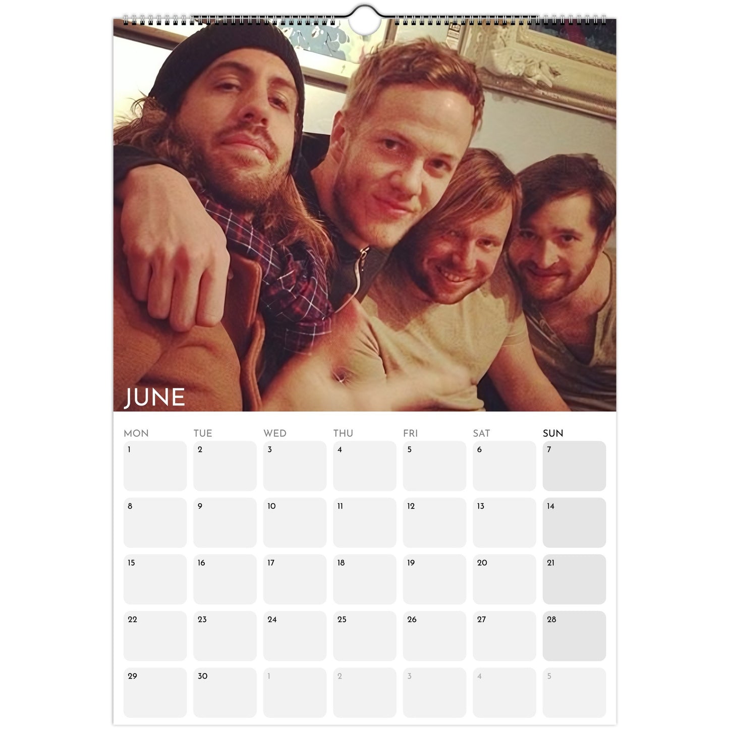 Imagine Dragons 2026 A3 wall calendar June