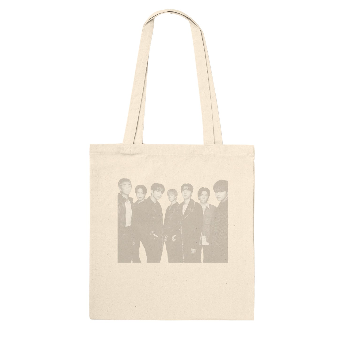 BTS tote bag with front graphic and 2026 logo