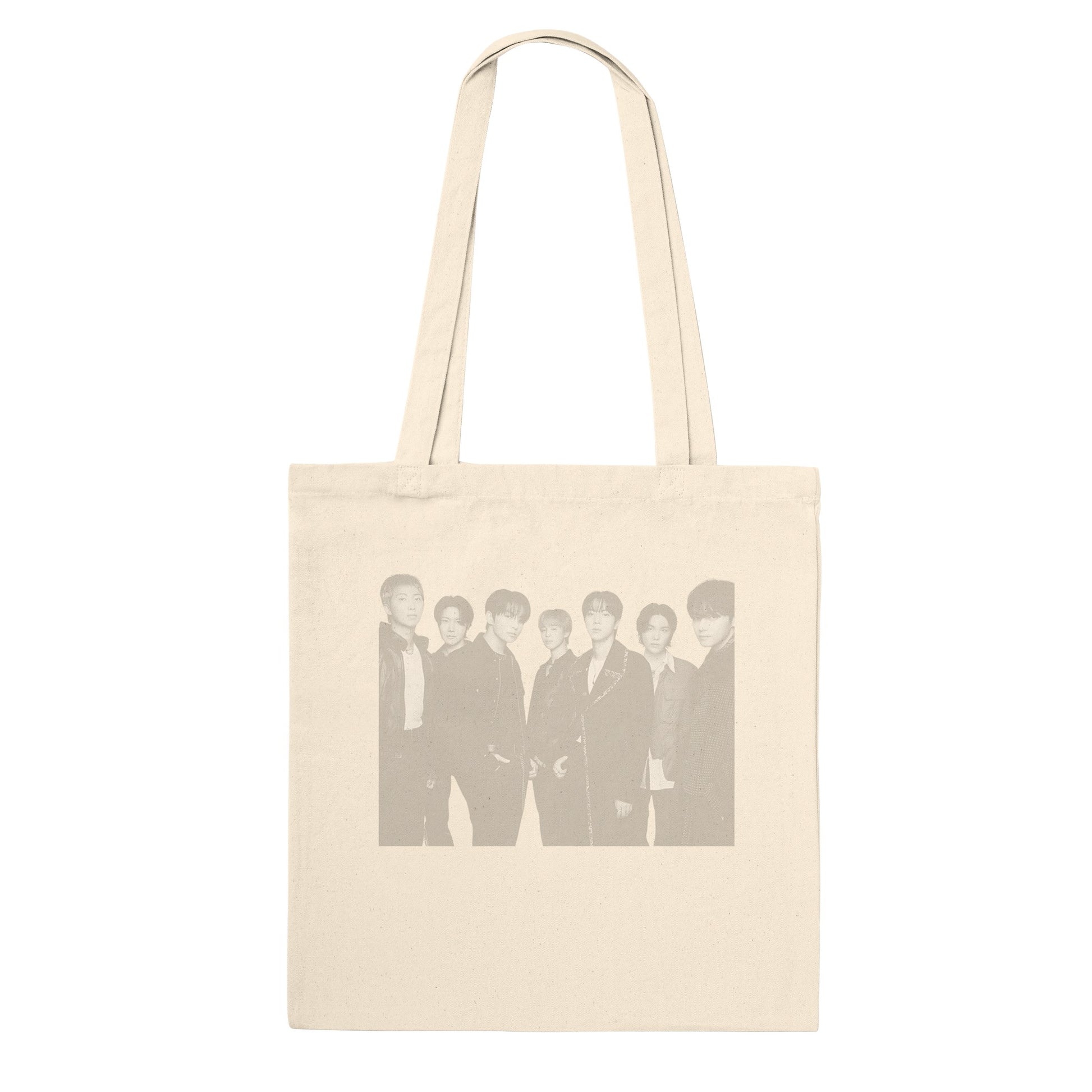 BTS tote bag with front graphic and 2026 logo