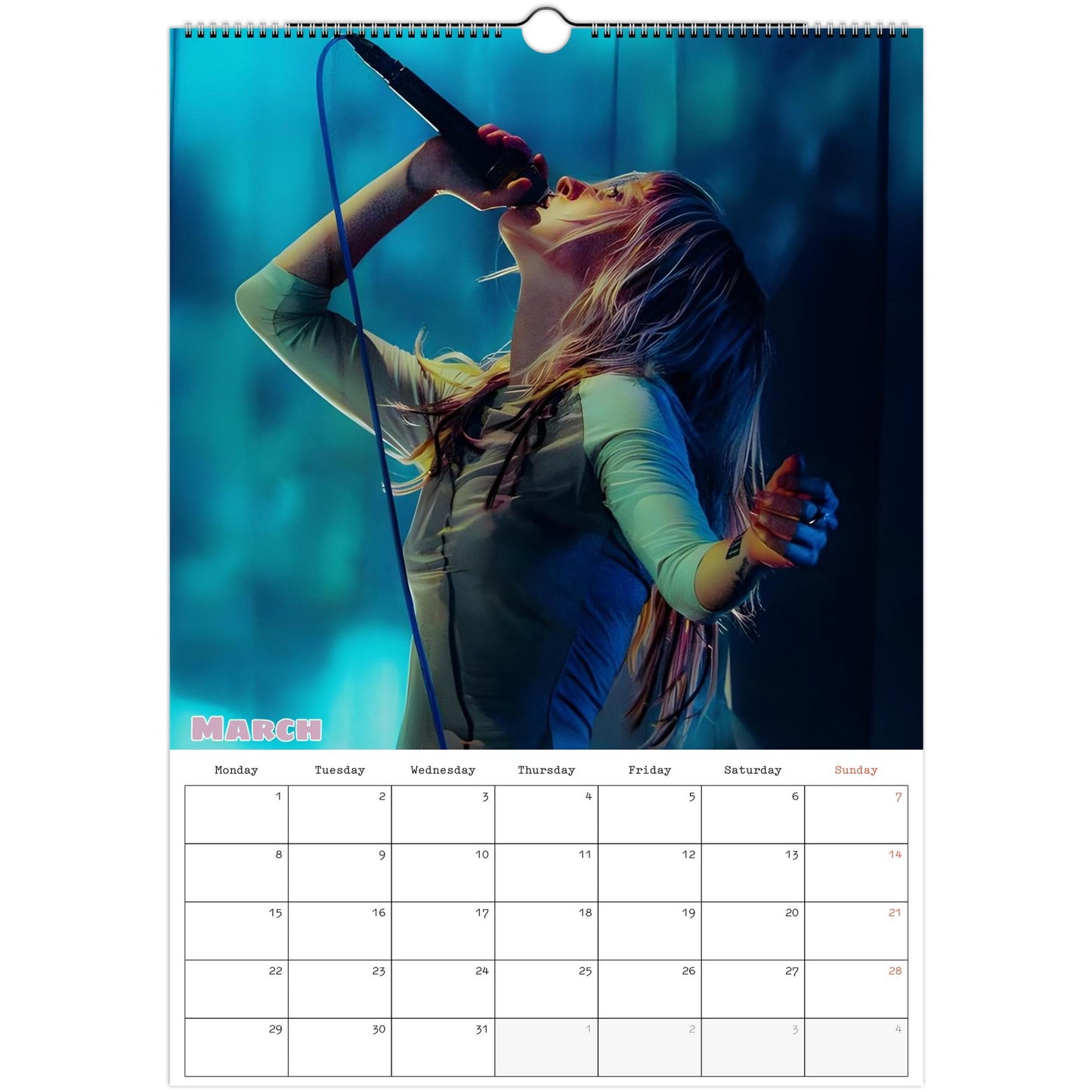 Hayley Williams Calendar March page