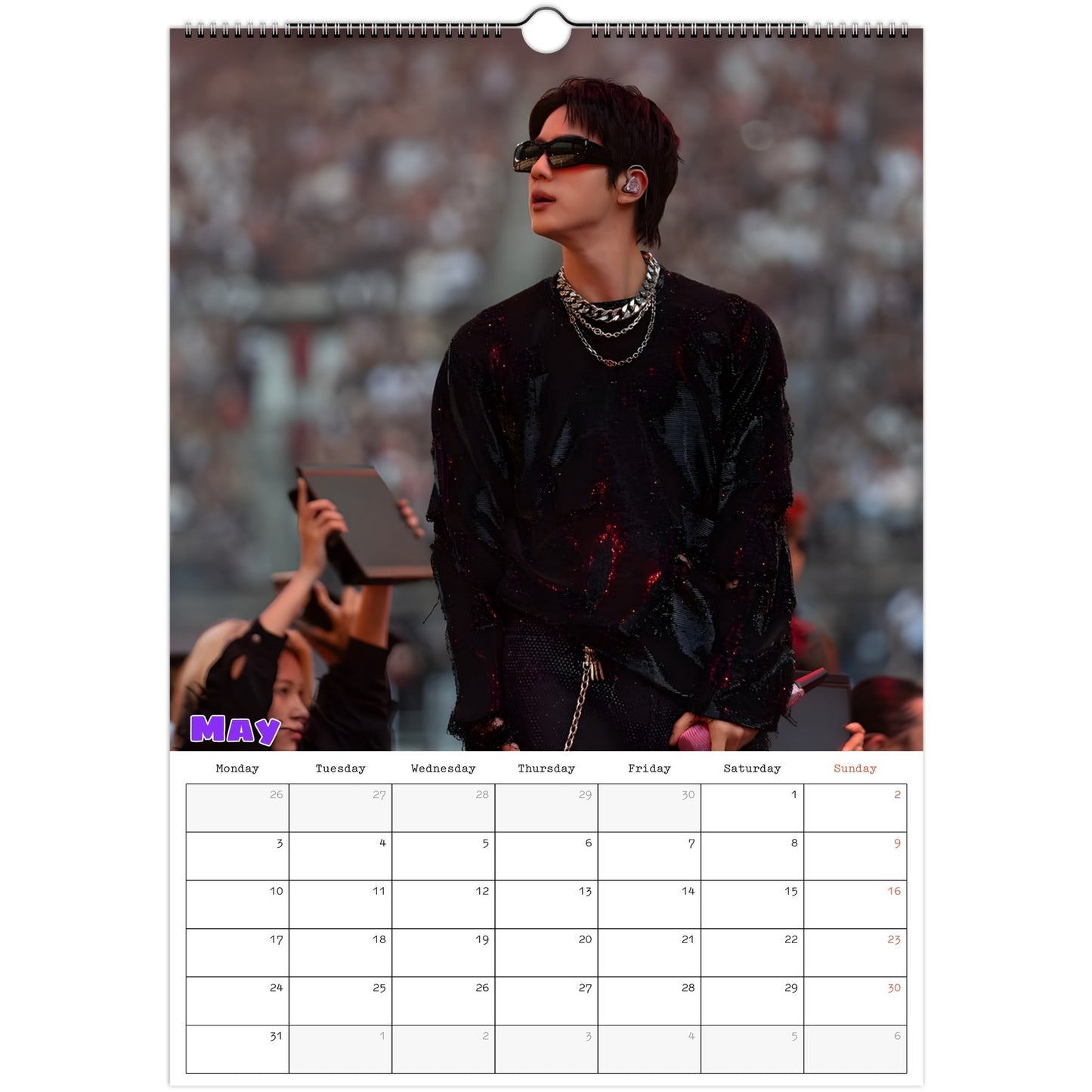 BTS Jin Calendar 2027 May page