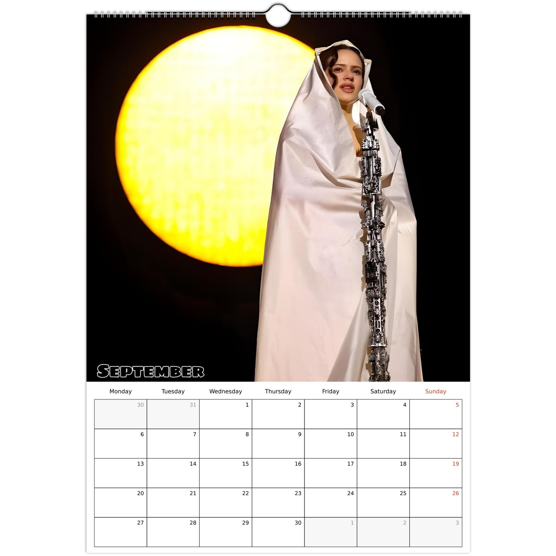 Rosalía Calendar 2027 September page