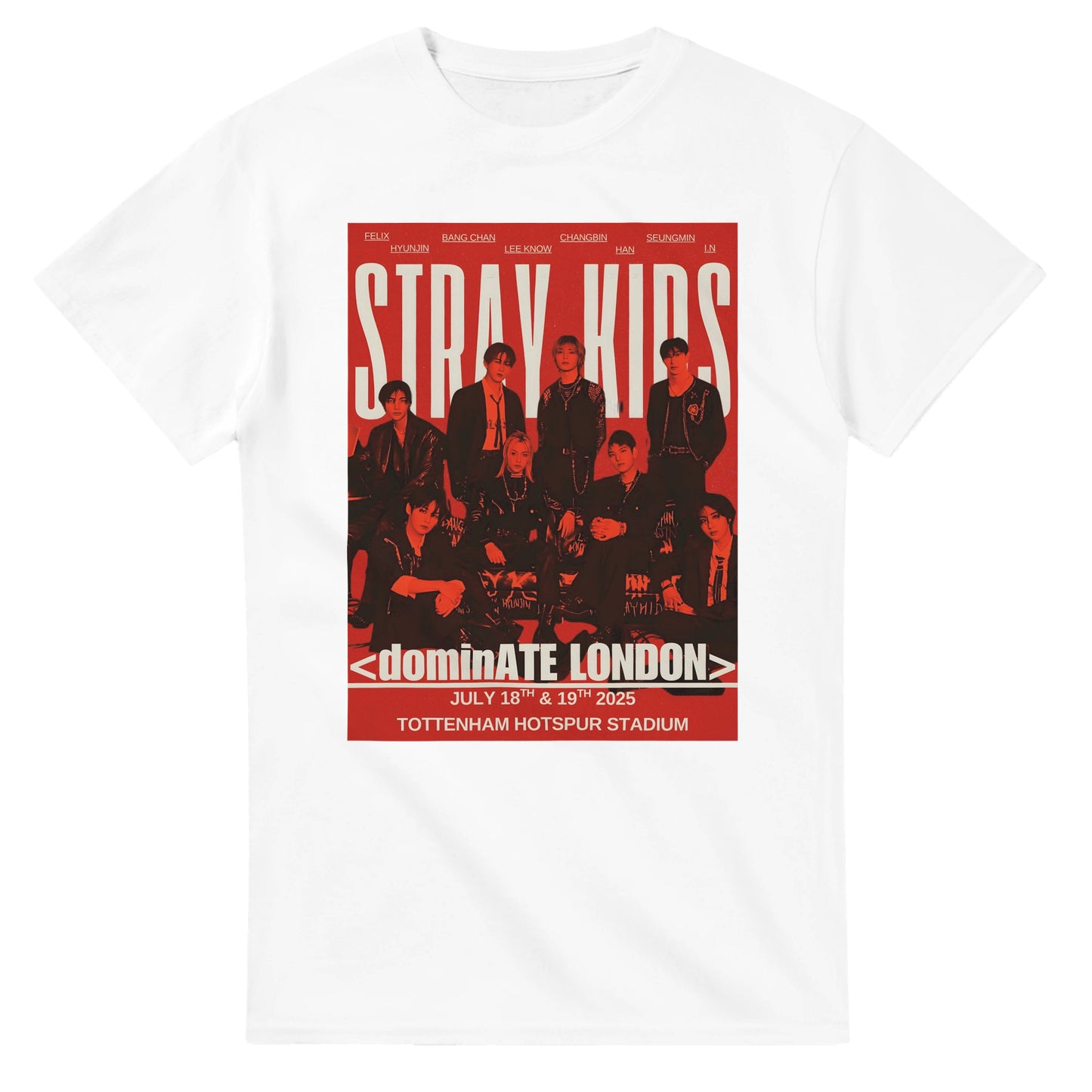 White Stray Kids 2025 London concert T‑shirt