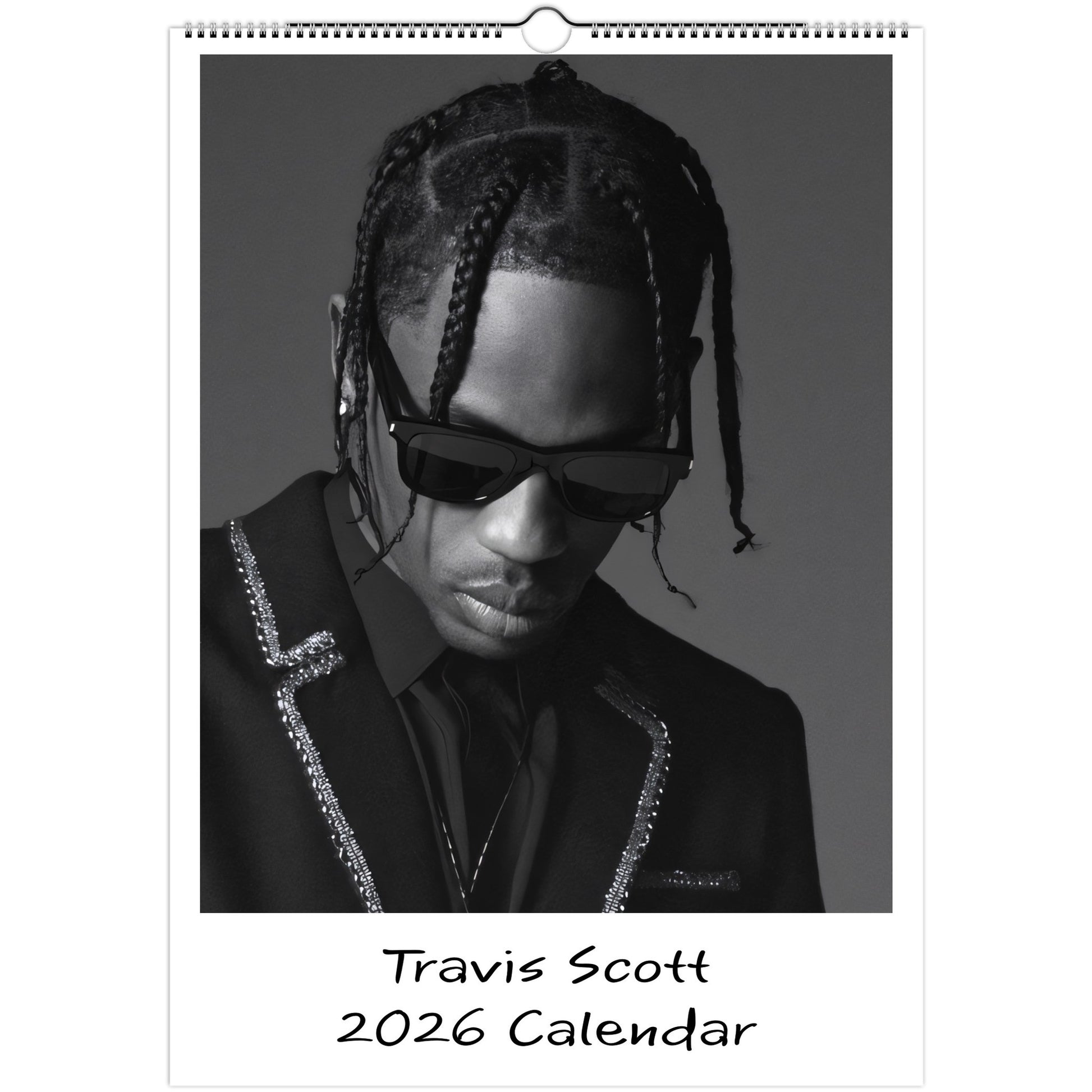 Travis Scott 2026 A3 wall calendar front cover