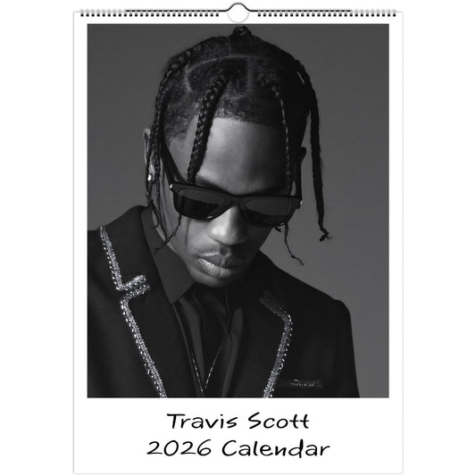 Travis Scott 2026 A3 wall calendar front cover