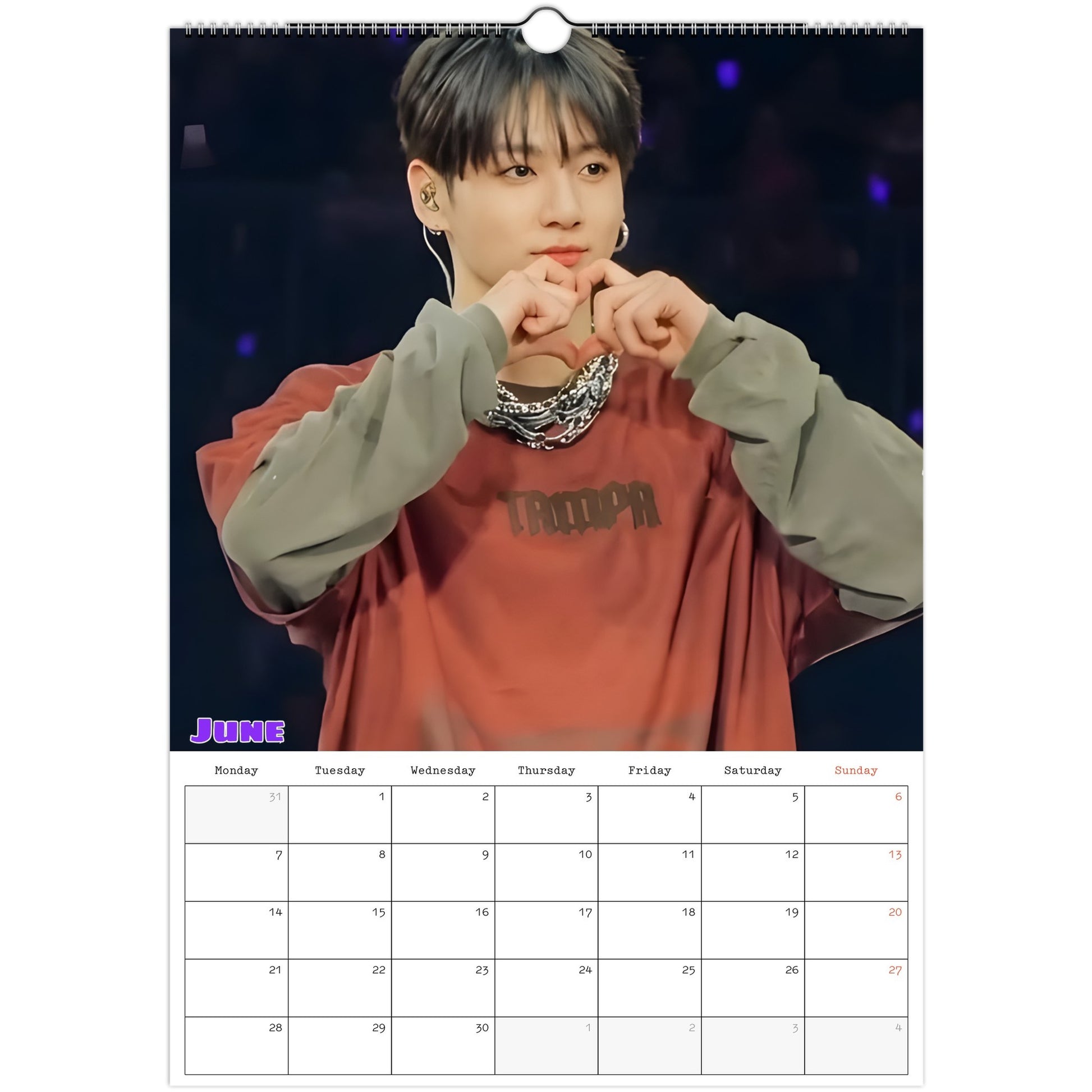 BTS Jungkook Calendar 2027 June page