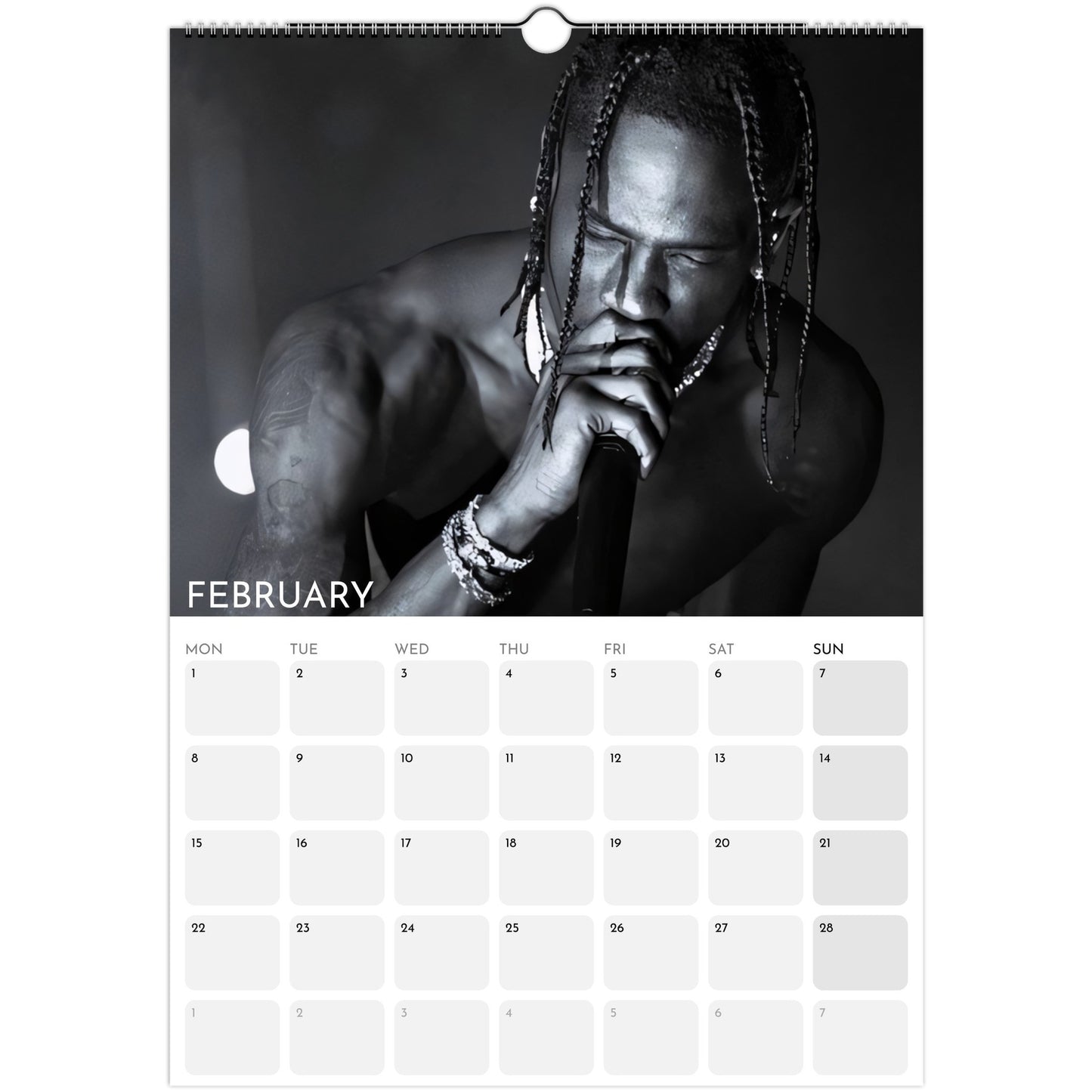 Travis Scott 2026 A3 wall calendar February 2027