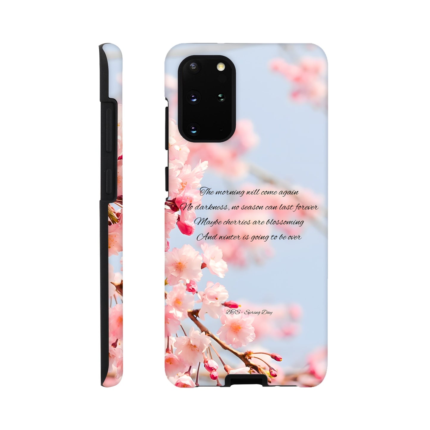 BTS fan Samsung phone cover with soft Spring Day colour palette