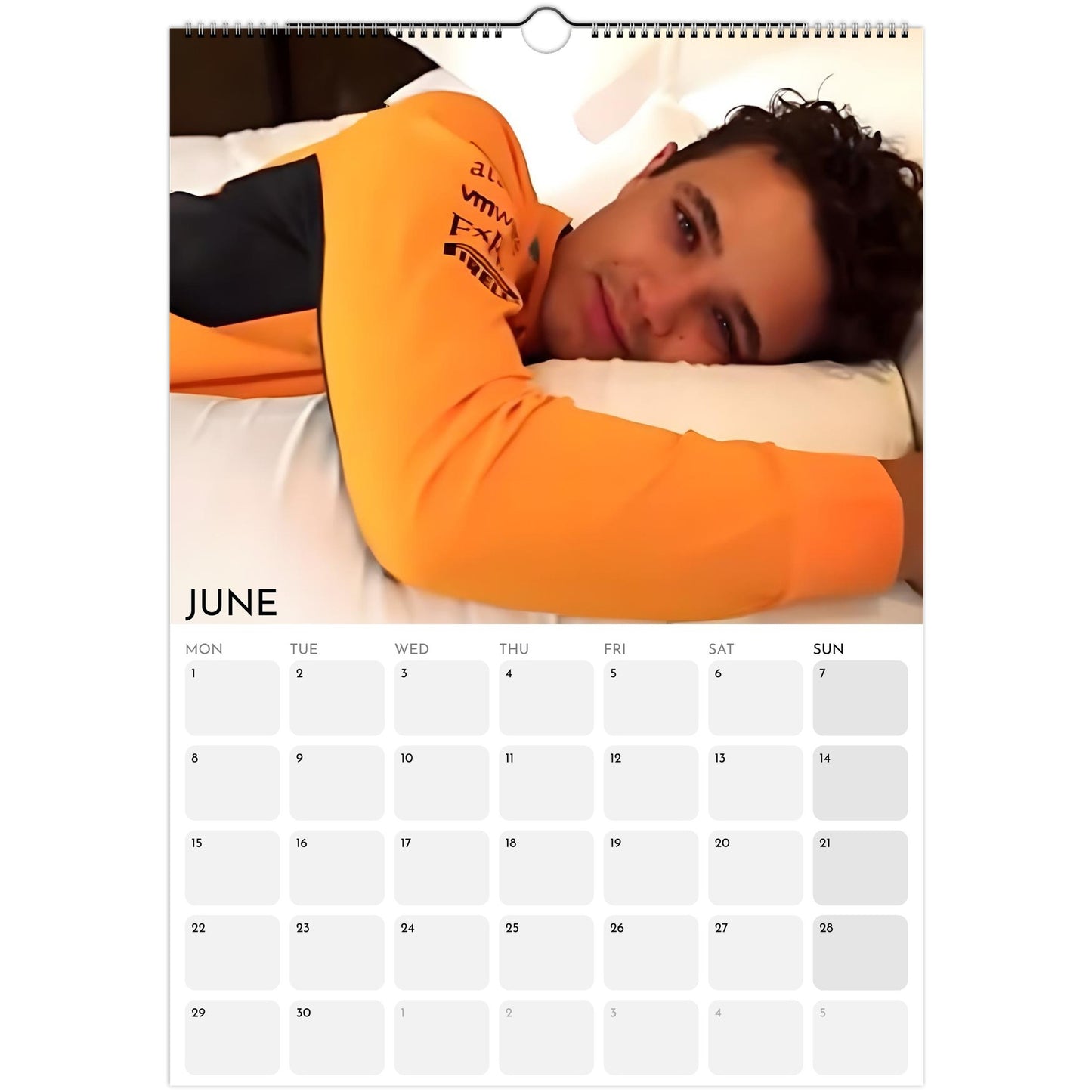 Lando Norris casual photoshoot wall calendar