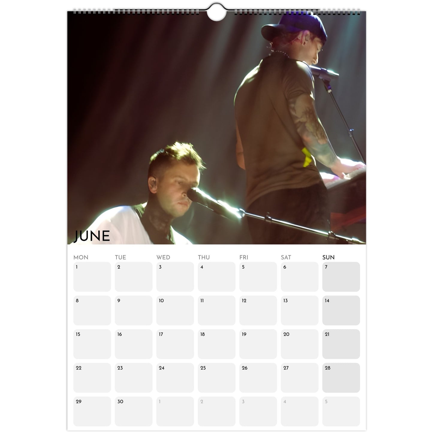 Twenty One Pilots 2026 A3 wall calendar June