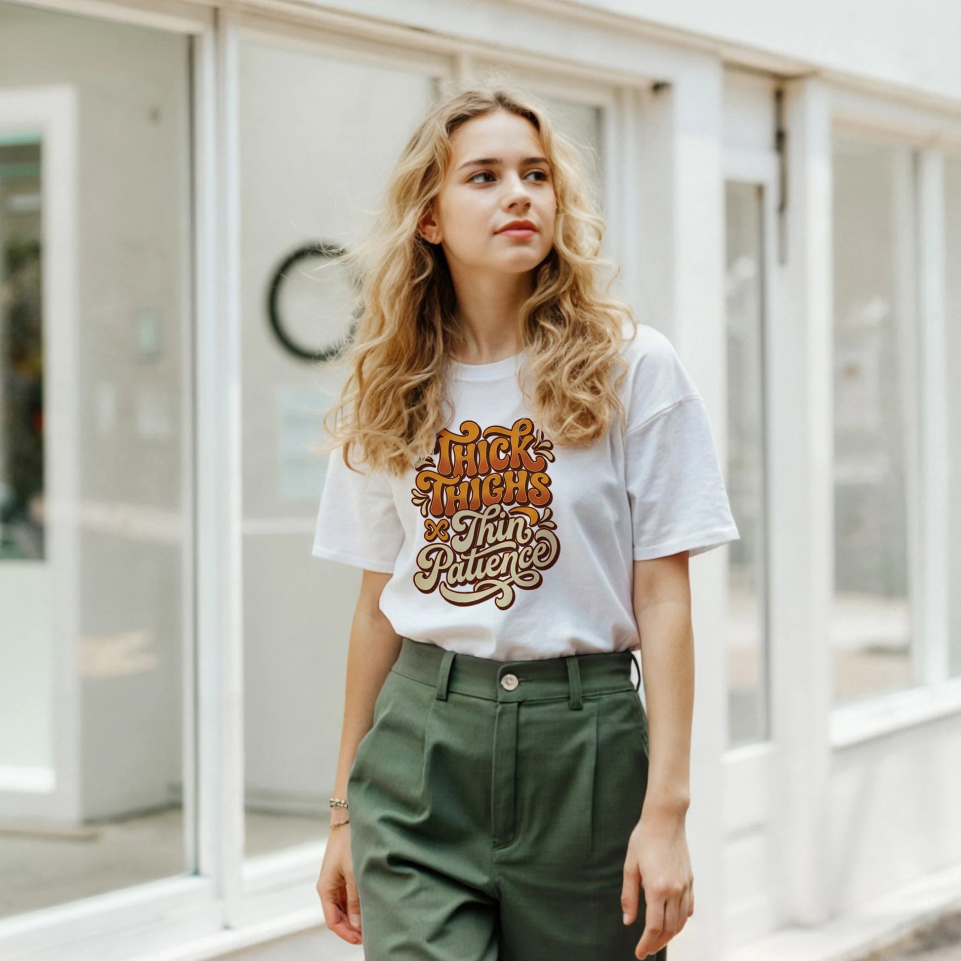 Vintage 70s style body‑positive slogan t‑shirt