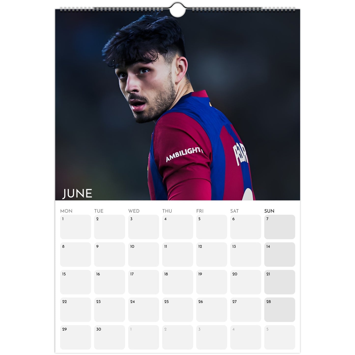 FC Barcelona 2026 A3 wall calendar June