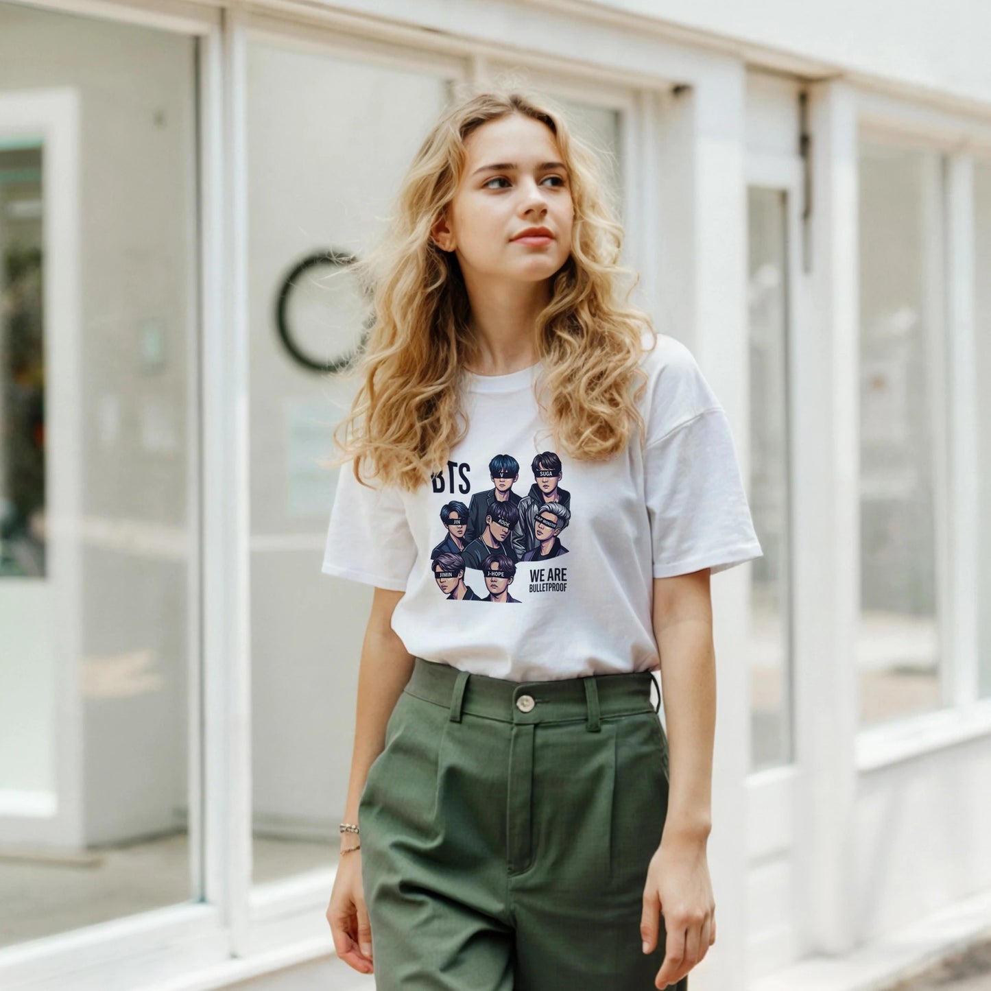 BTS ARMY white graphic tee