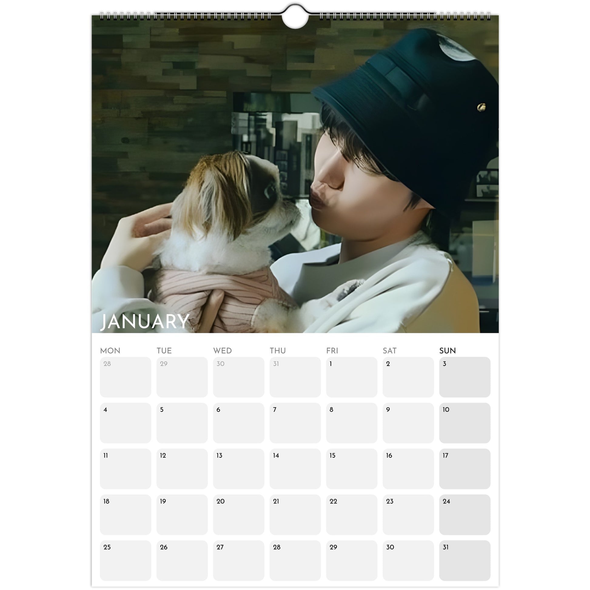 BTS J‑Hope Hobi 2026 A3 boyfriend style calendar January