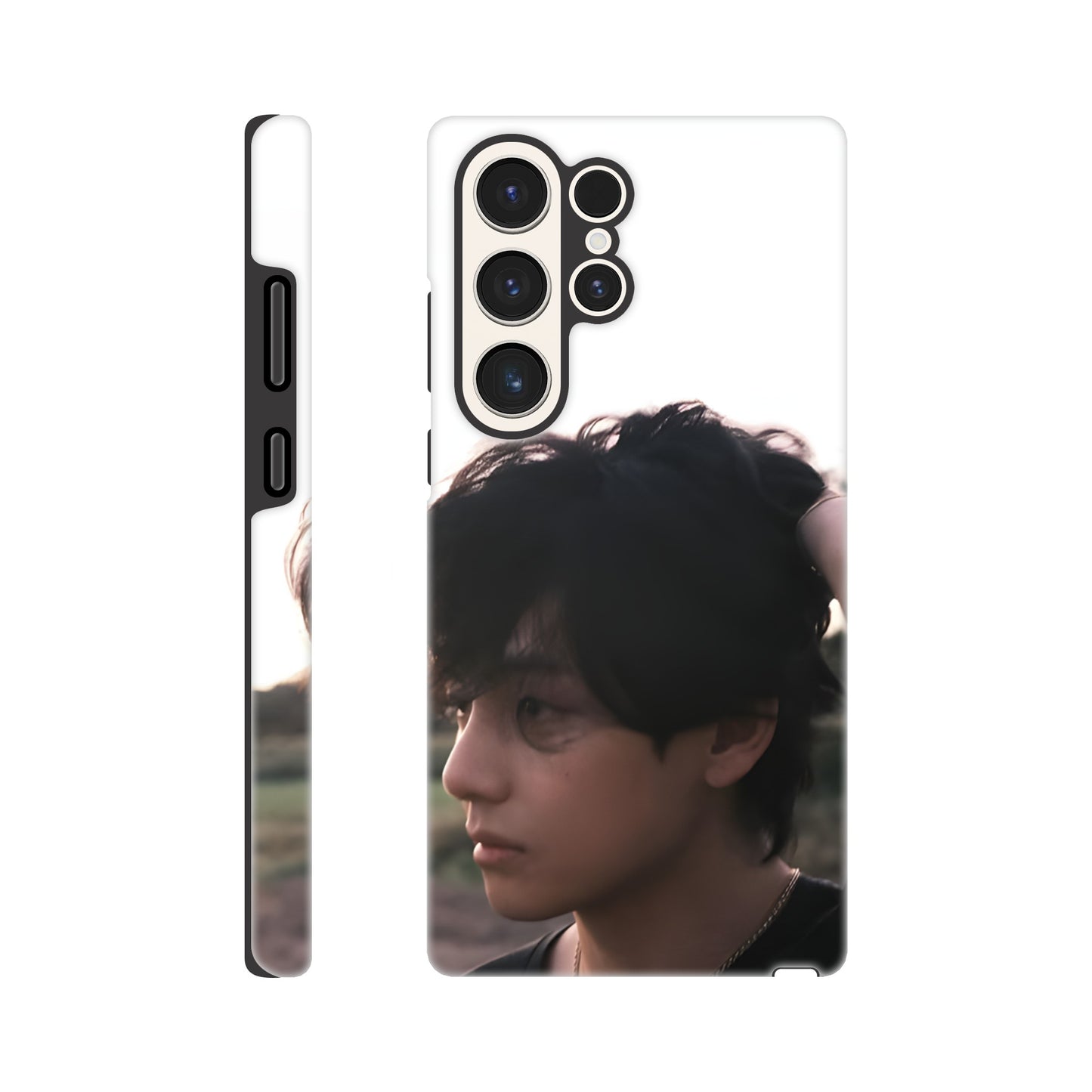 Protective Samsung phone case with BTS V design