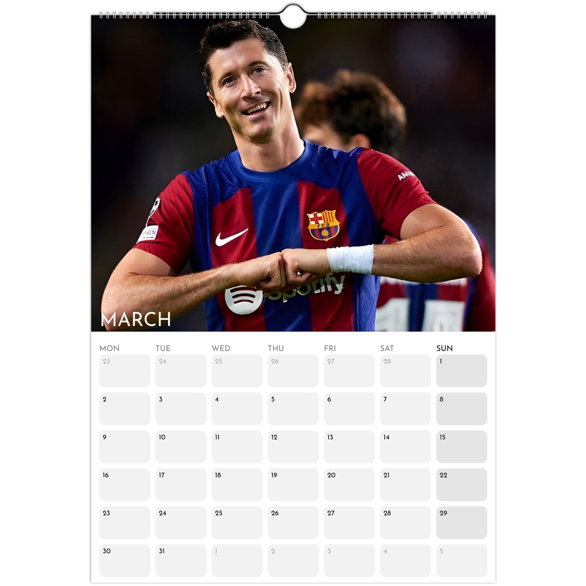 FC Barcelona 2026 A3 wall calendar March