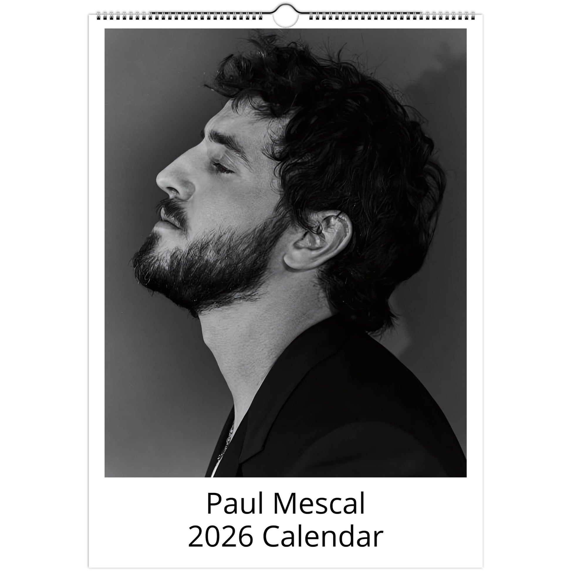 Paul Mescal 2026 A3 wall calendar front cover