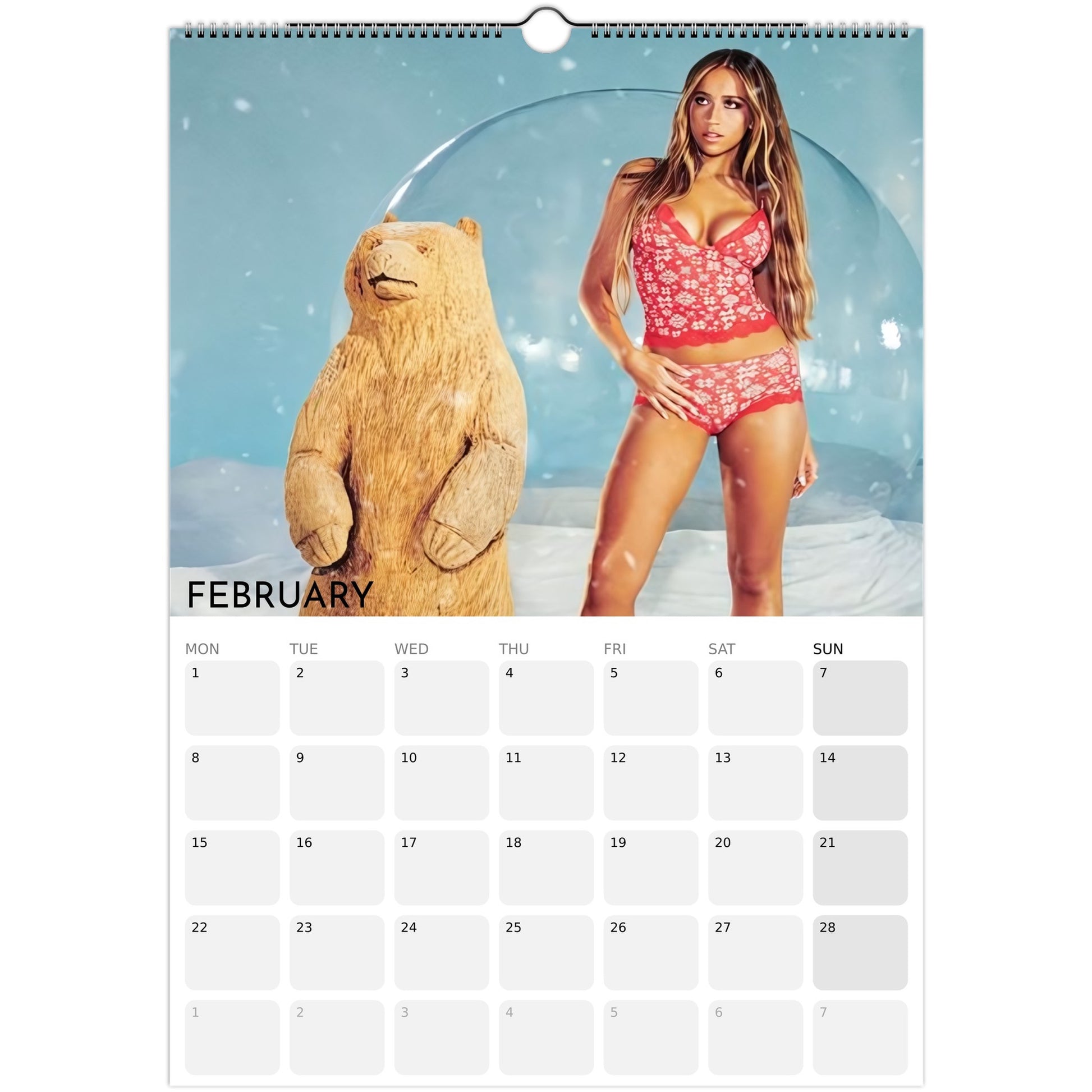 Tate McRae 2026 A3 wall calendar February 2027
