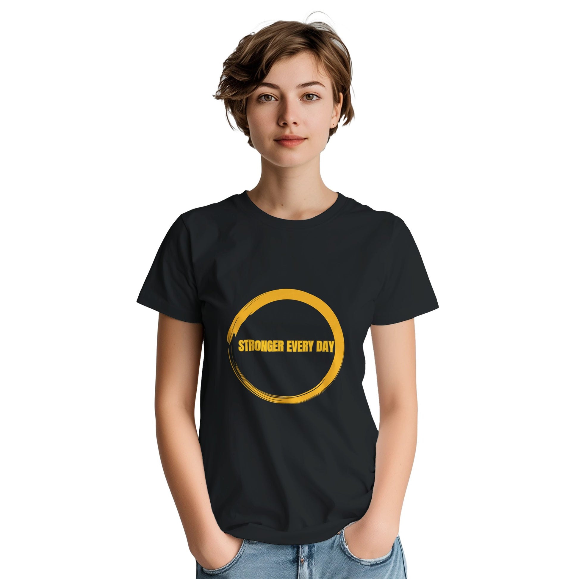 Fitness‑inspired Stronger Every Day graphic tee for daily motivation