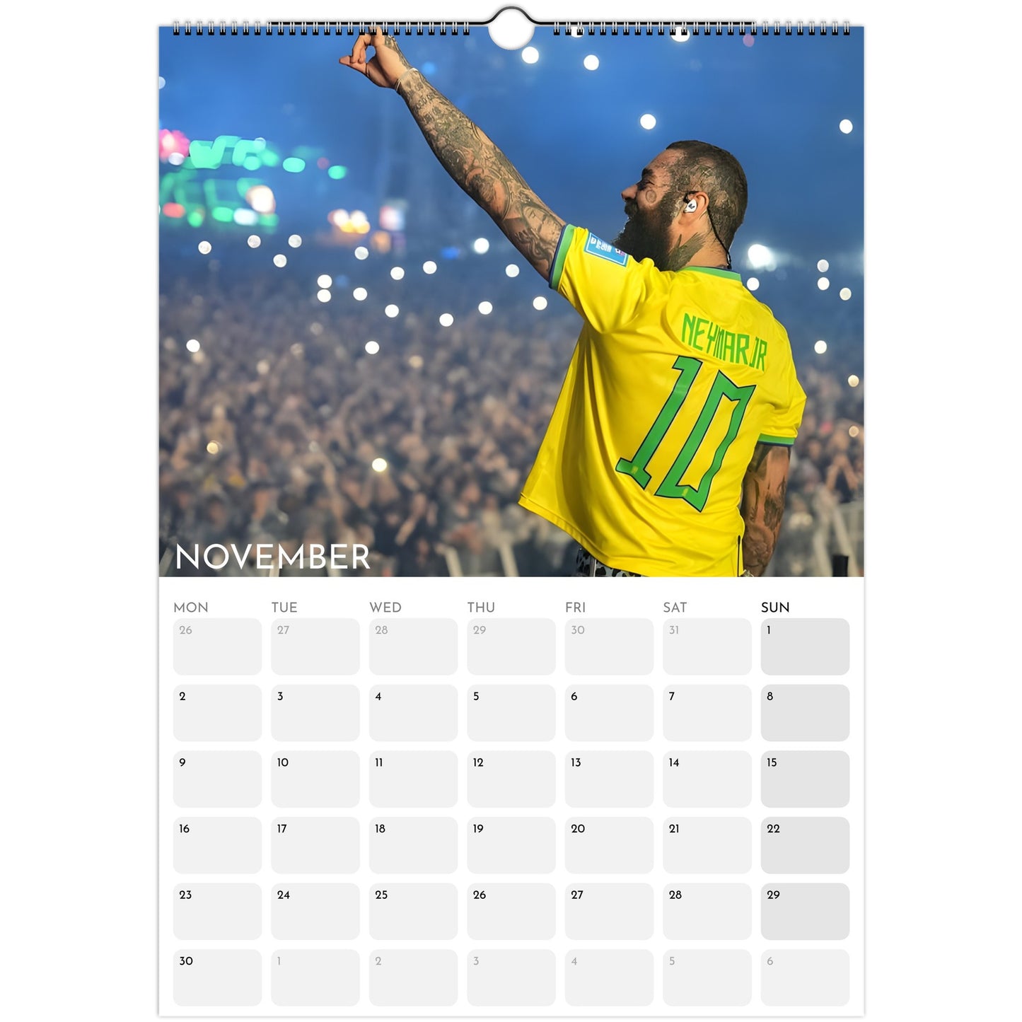 Post Malone 2026 A3 wall calendar November