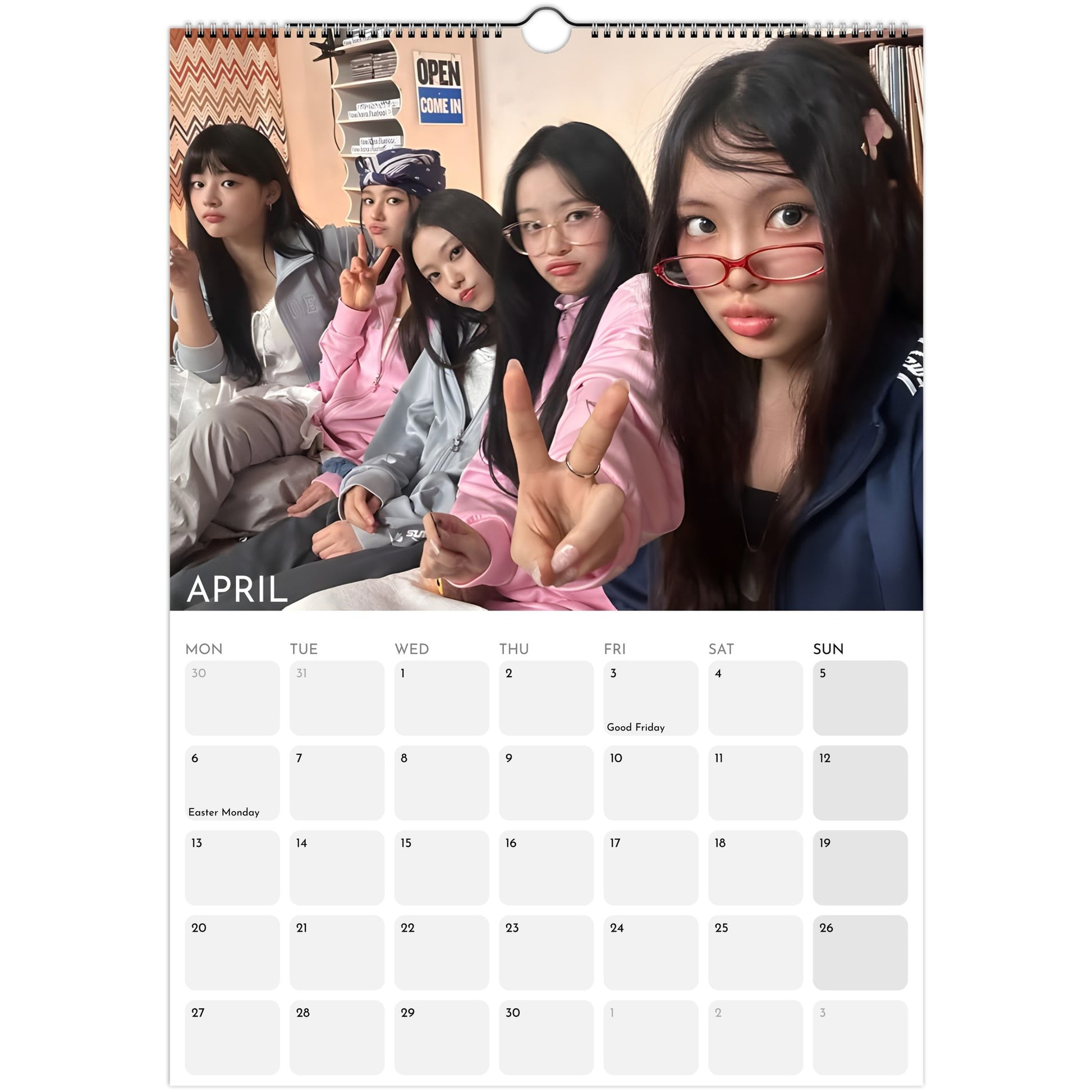 NewJeans 2026 A3 wall calendar April