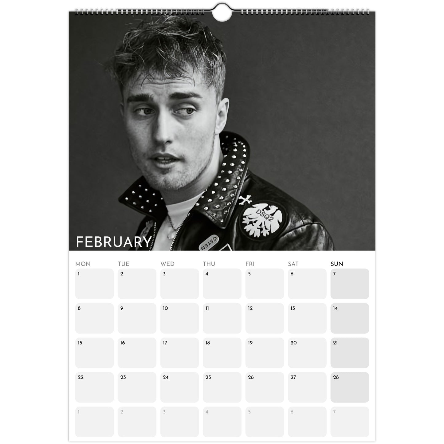 Sam Fender 2026 A3 wall calendar February