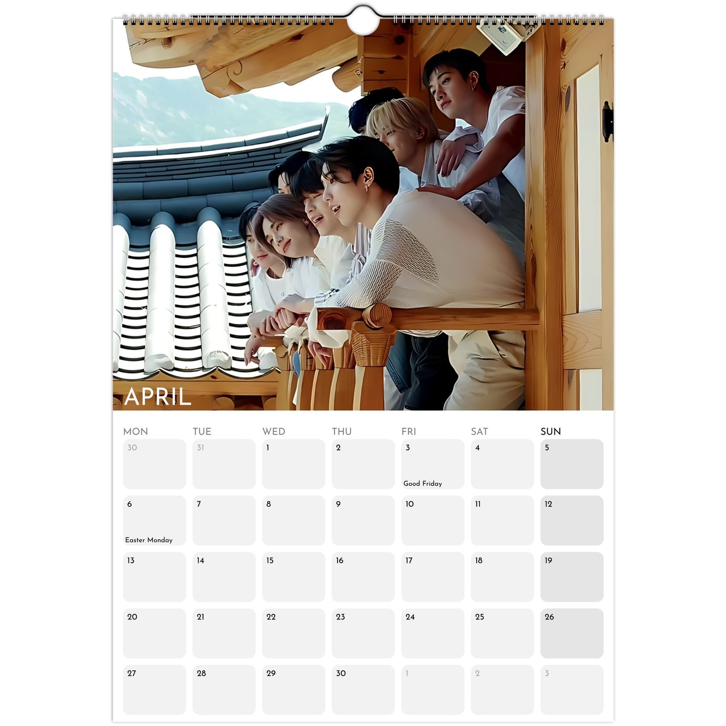 Stray Kids 2026 A3 wall calendar April