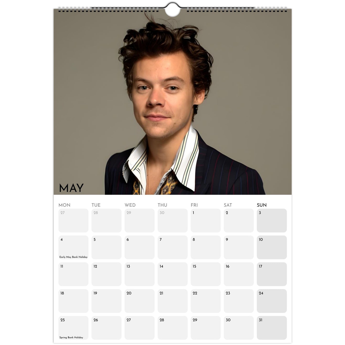 Harry Styles 2026 A3 wall calendar May