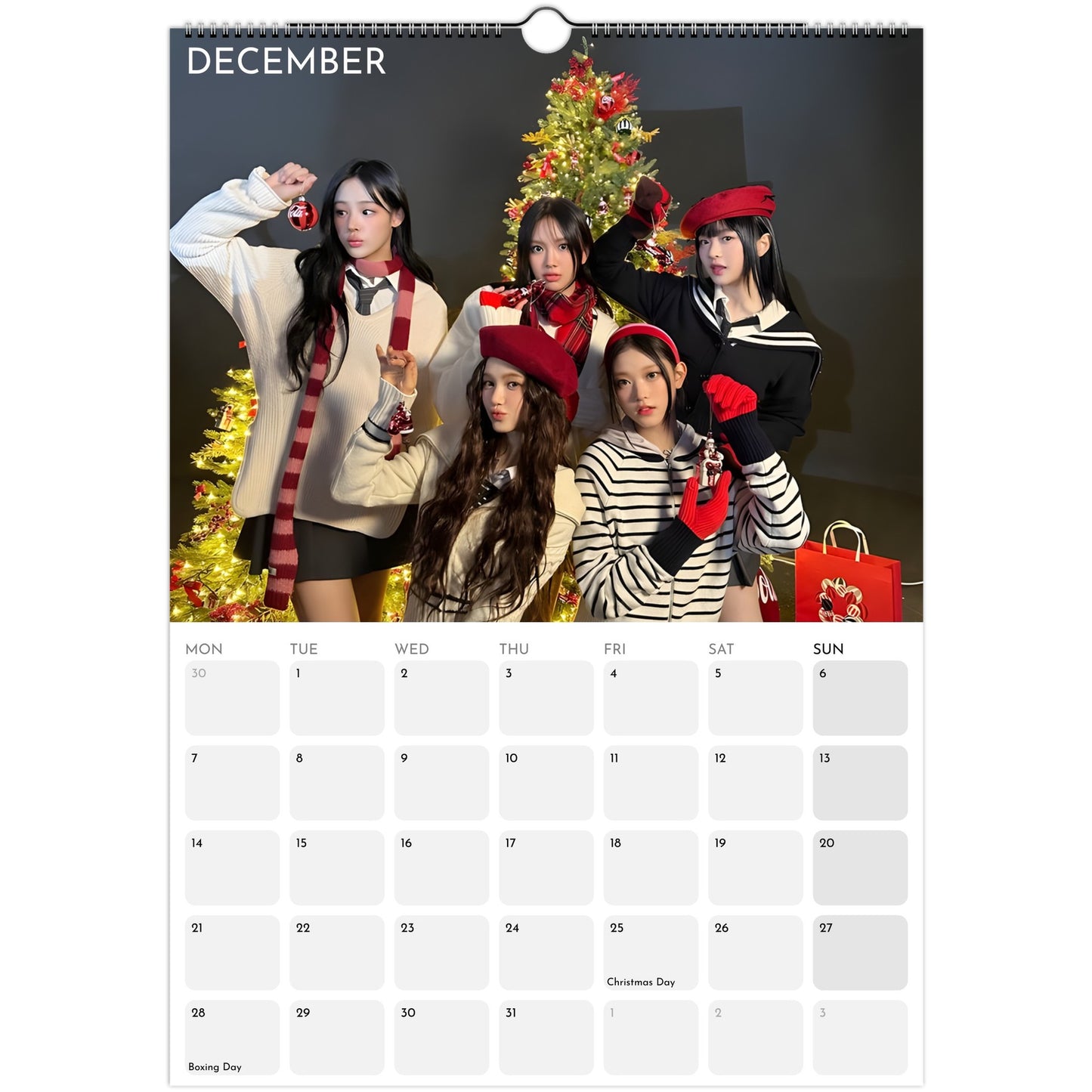 NewJeans 2026 A3 wall calendar December