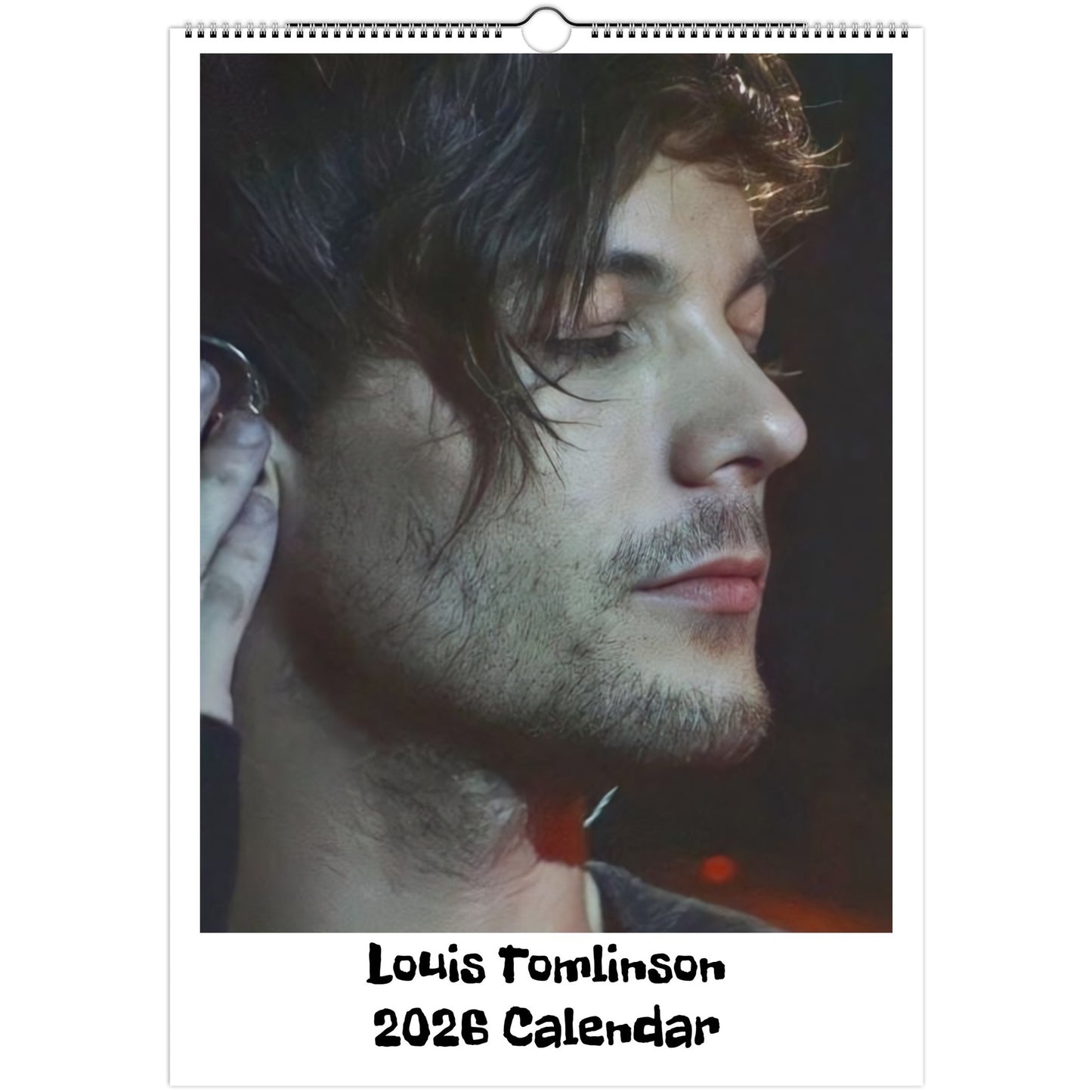 Louis Tomlinson 2026 A3 wall calendar front cover